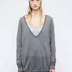 DEEP V-NECK PULLOVER_grey margesherwood