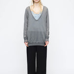 DEEP V-NECK PULLOVER_grey margesherwood