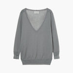 DEEP V-NECK PULLOVER_grey margesherwood