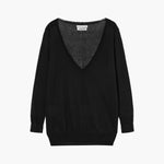 DEEP V-NECK PULLOVER_black margesherwood