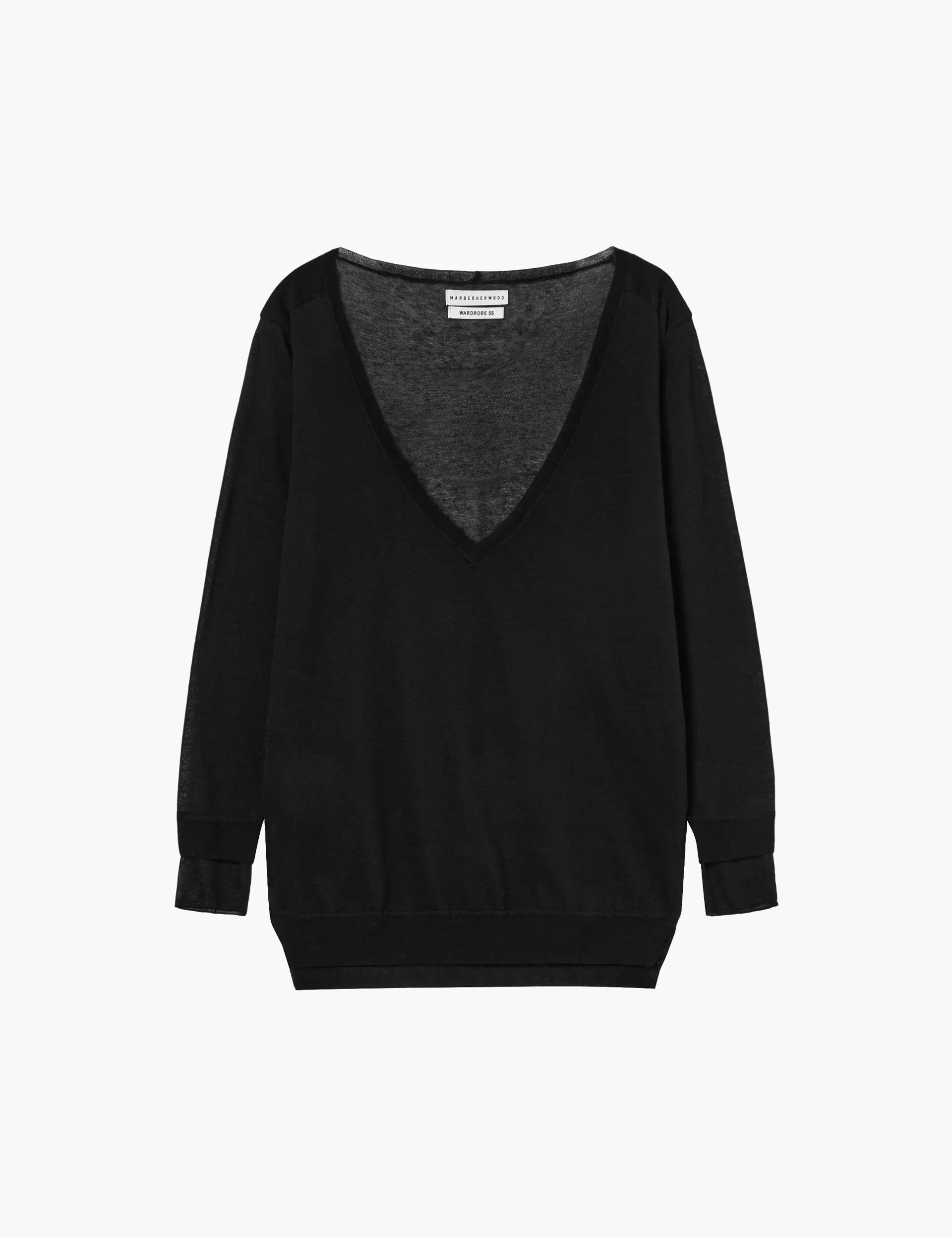 DEEP V-NECK PULLOVER_black margesherwood