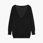 DEEP V-NECK PULLOVER_black margesherwood