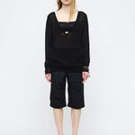 DEEP V-NECK PULLOVER_black margesherwood