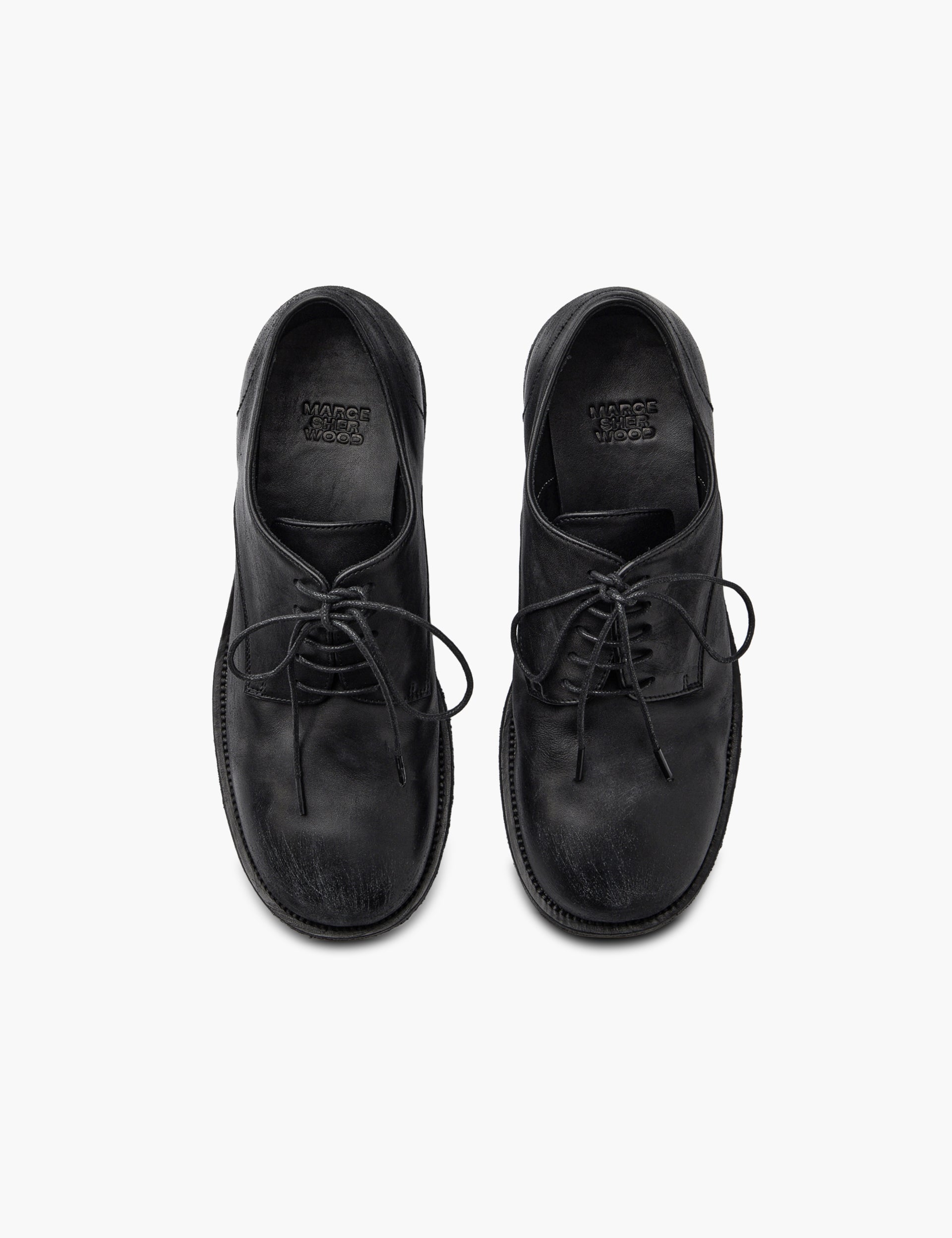 Margesherwood Classic Distressed Derby Shoes Black