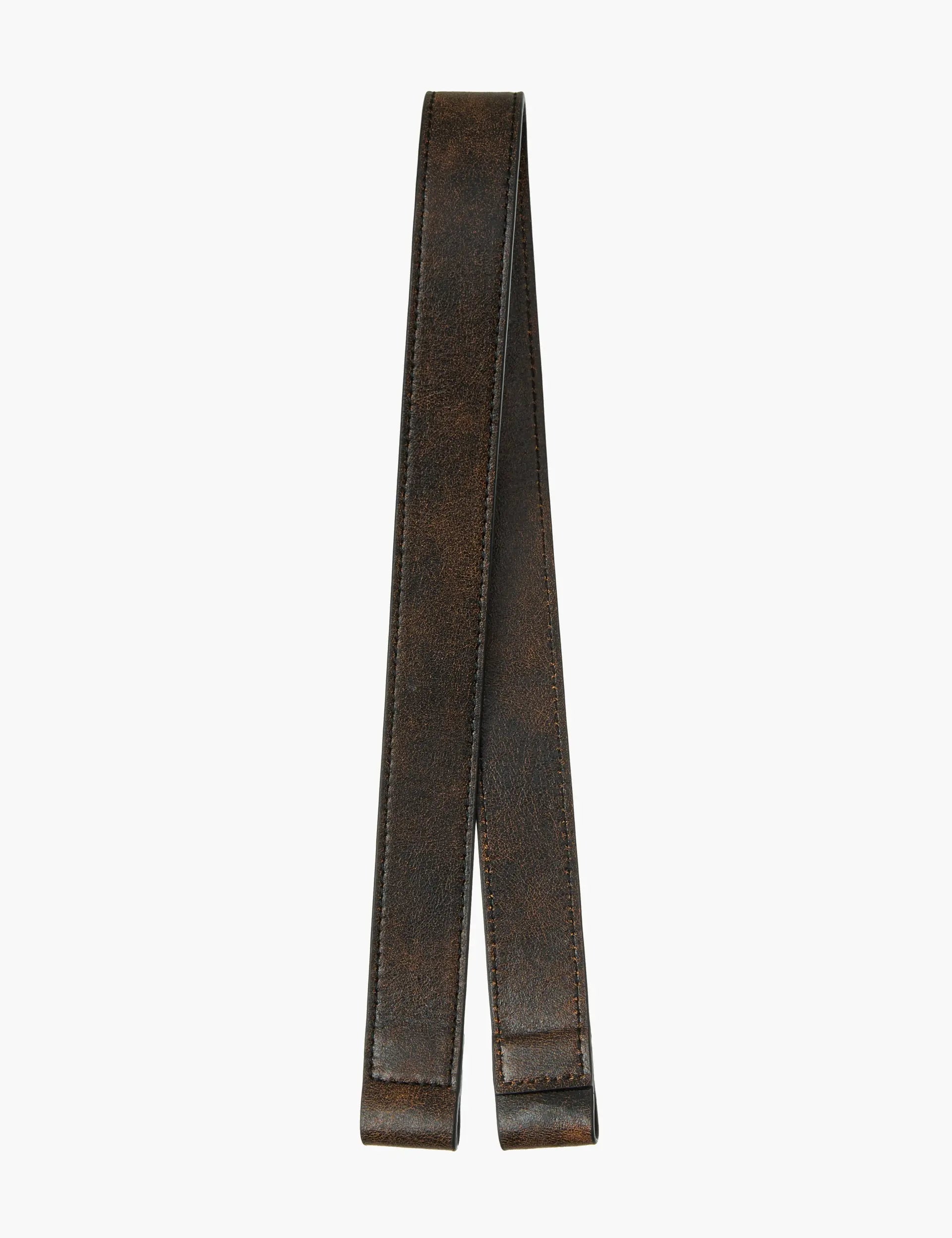 DUMPLING STRAP_brown+black two-tone cracked margesherwood