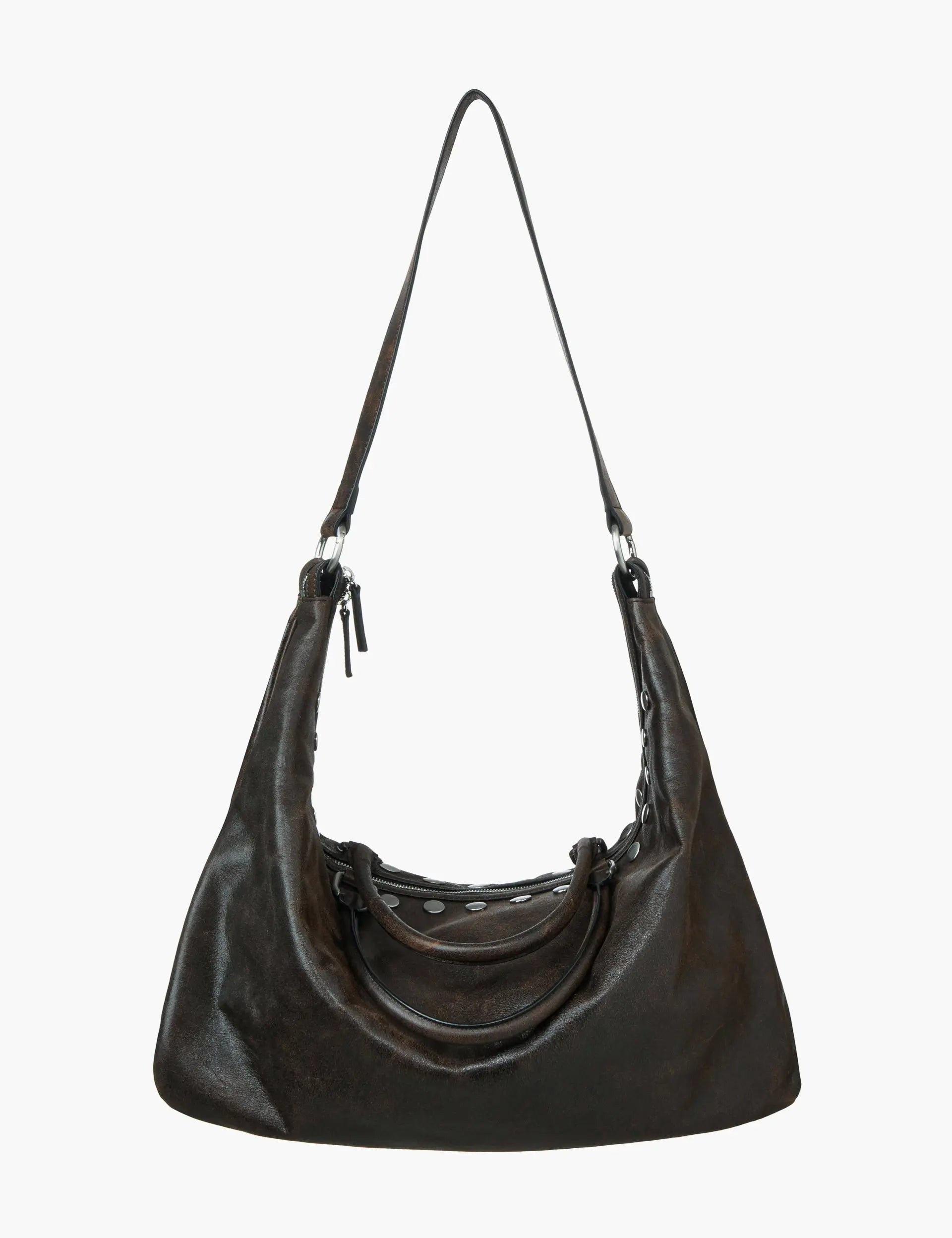 DUMPLING STRAP_brown+black two-tone cracked margesherwood