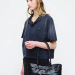GRANDMA USED SHOULDER BAG_black pull-up margesherwood