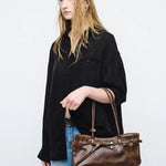 GRANDMA USED SHOULDER BAG_washed brown pull-up margesherwood