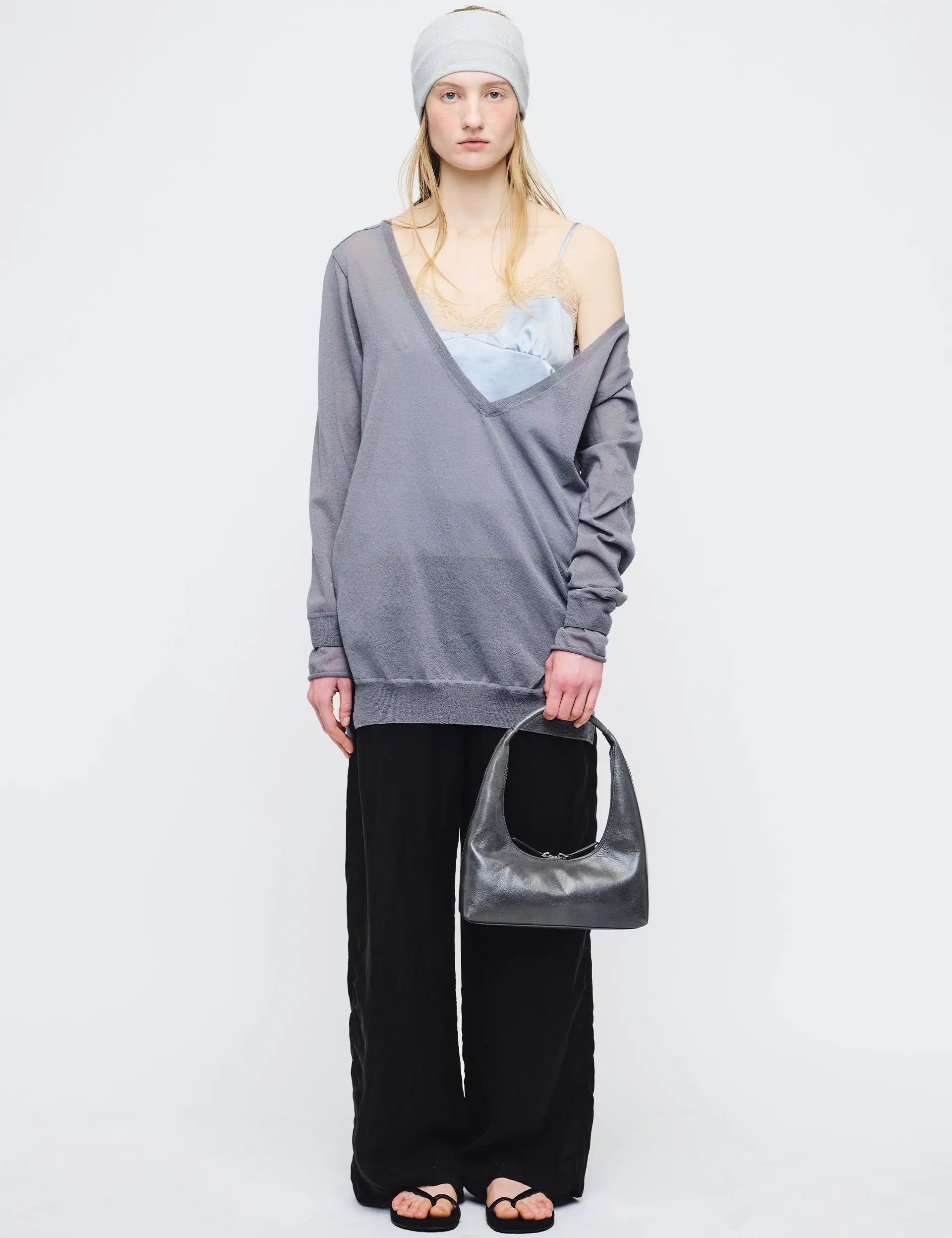HOBO SHOULDER_grey semi veg margesherwood