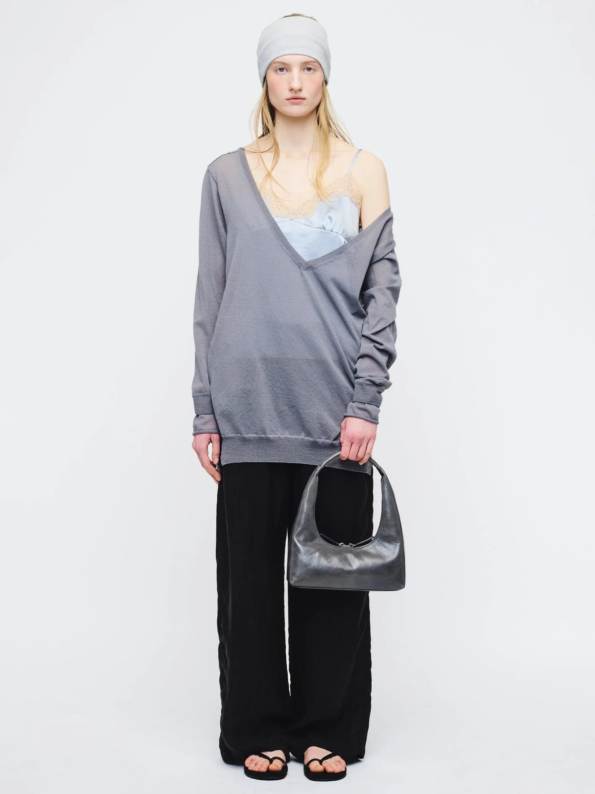 HOBO SHOULDER_grey semi veg margesherwood
