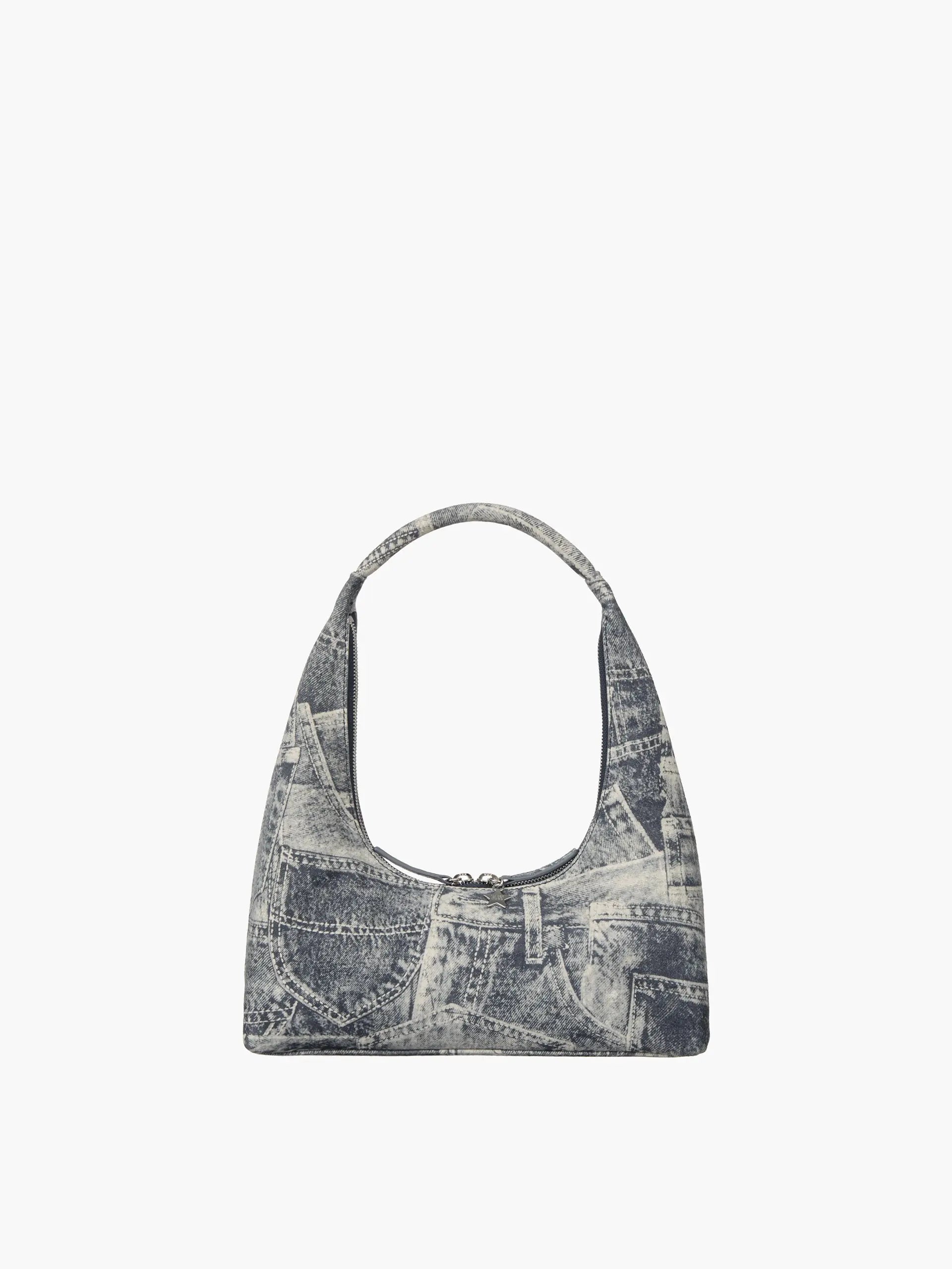 HOBO SHOULDER_light grey printed suede margesherwood
