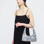 HOBO SHOULDER_light grey printed suede margesherwood