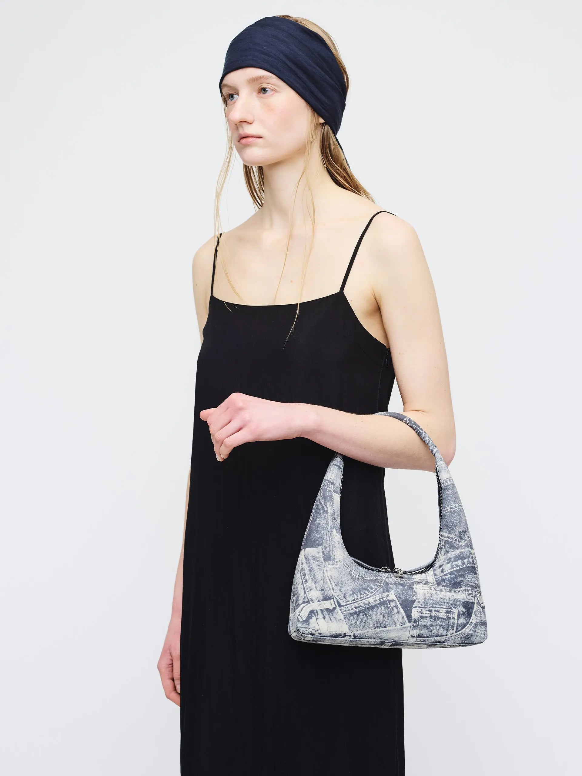 HOBO SHOULDER_light grey printed suede margesherwood