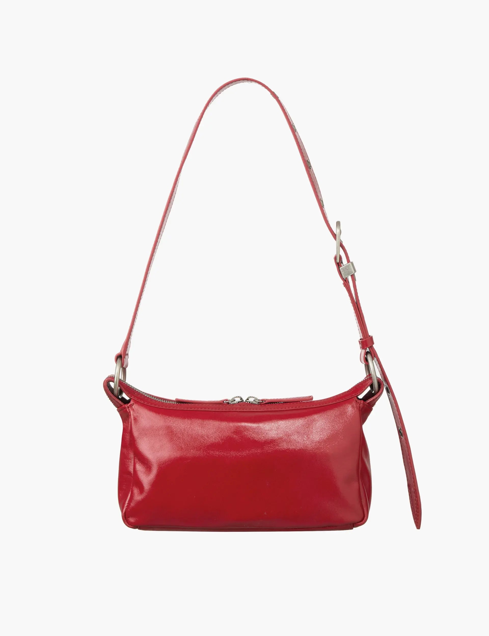 OUTPOCKET HOBO MINI_apple red glossy plain margesherwood