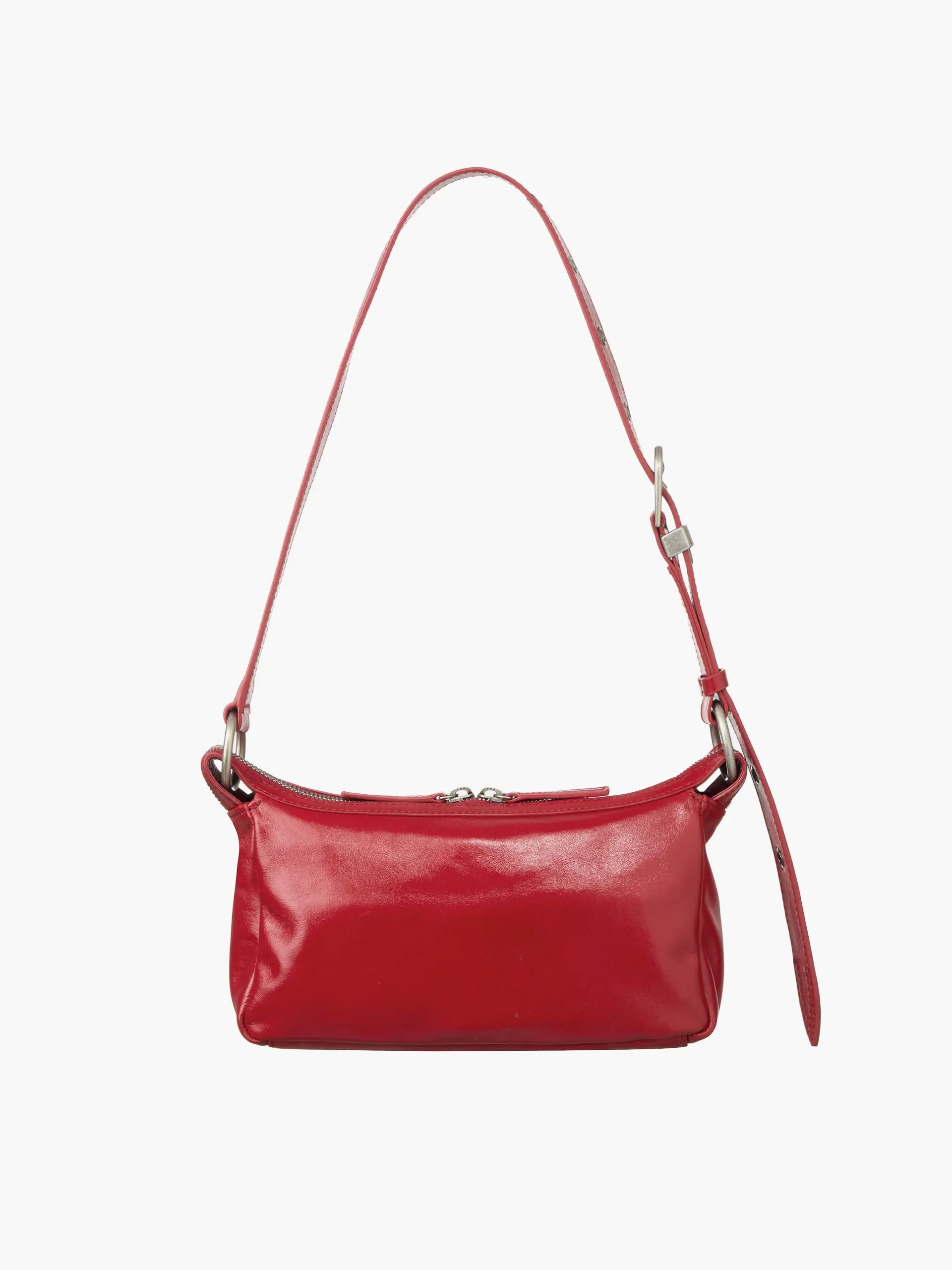 OUTPOCKET HOBO MINI_apple red glossy plain margesherwood