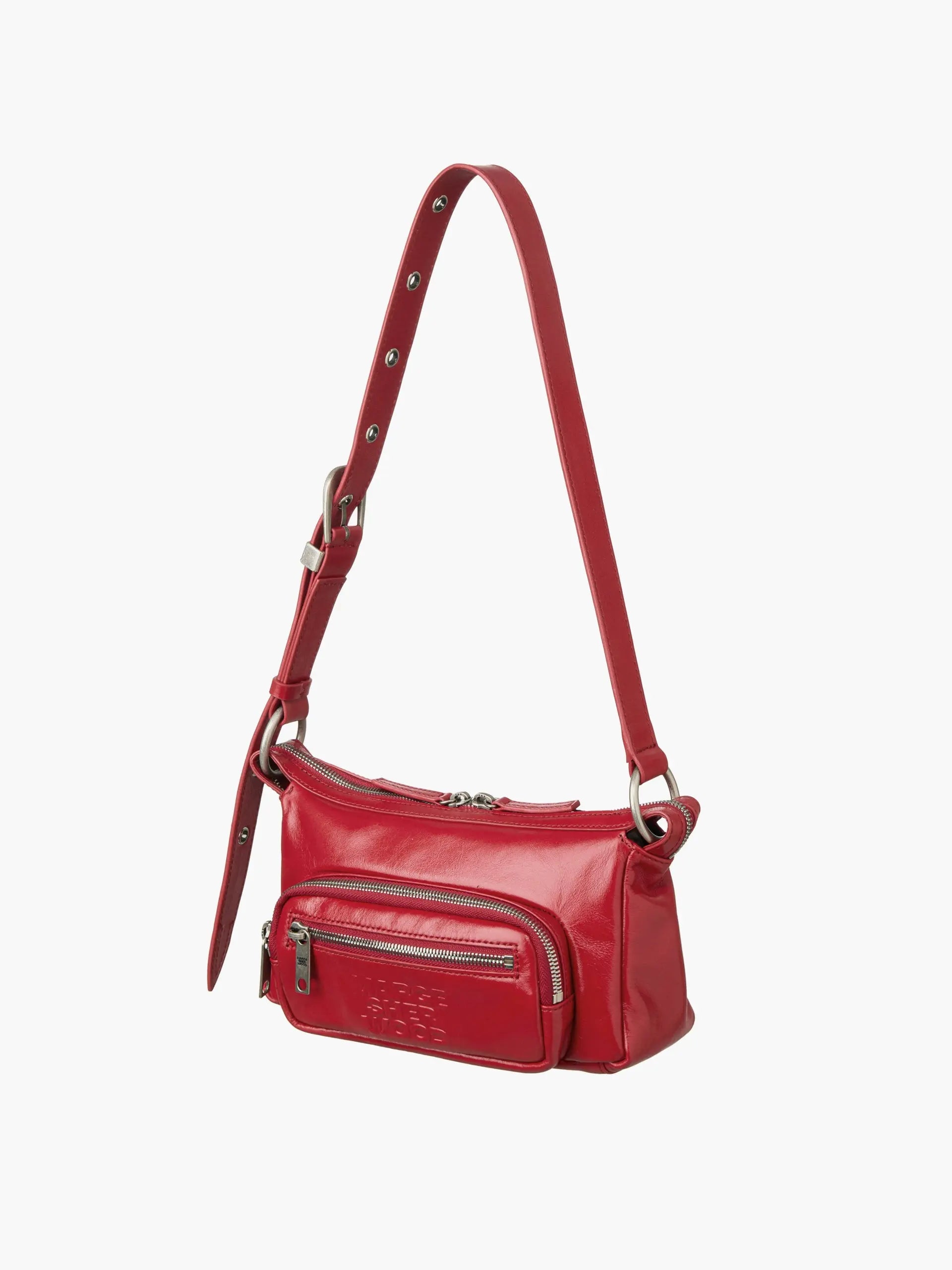 OUTPOCKET HOBO MINI_apple red glossy plain margesherwood