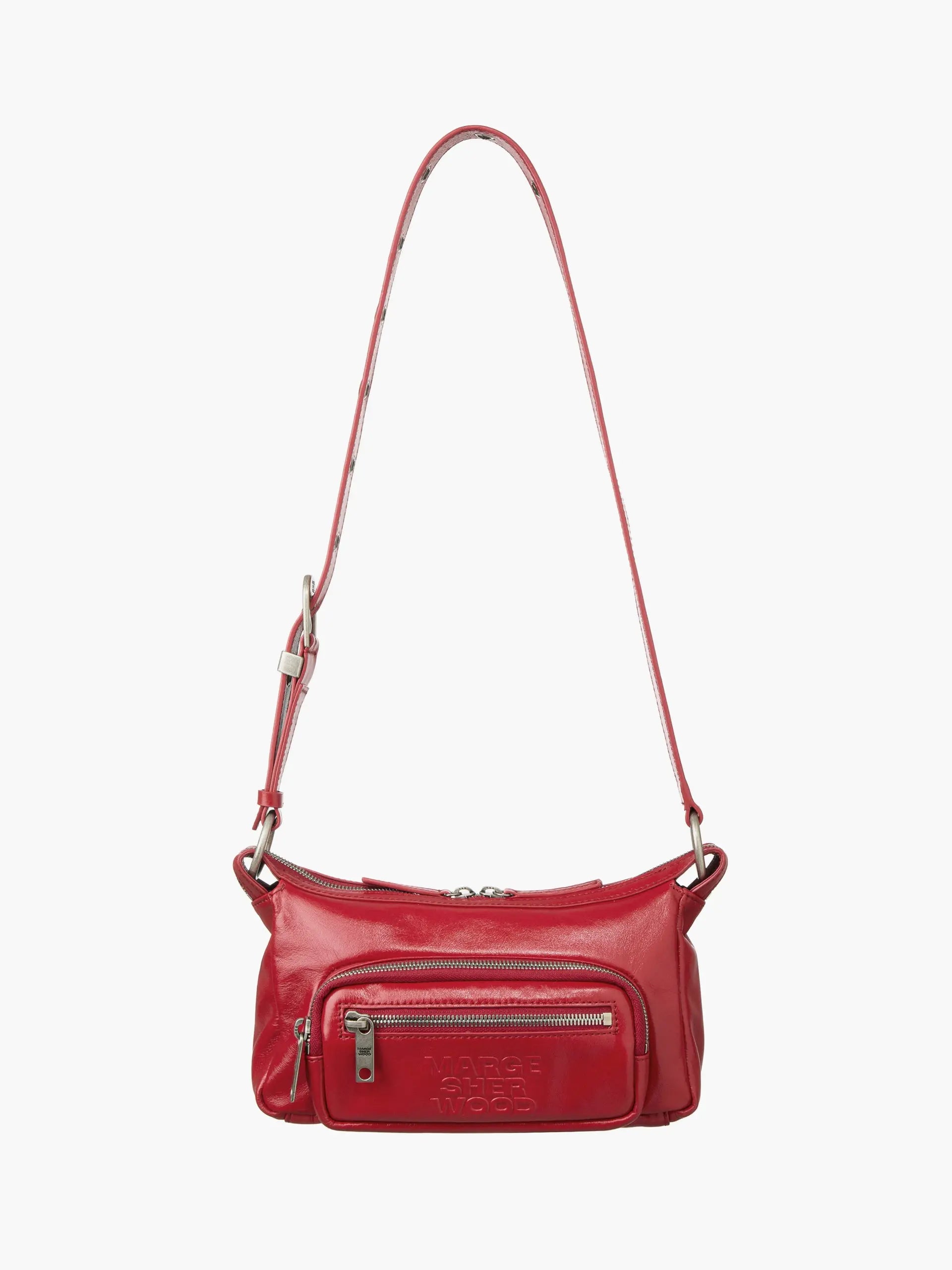 OUTPOCKET HOBO MINI_apple red glossy plain margesherwood