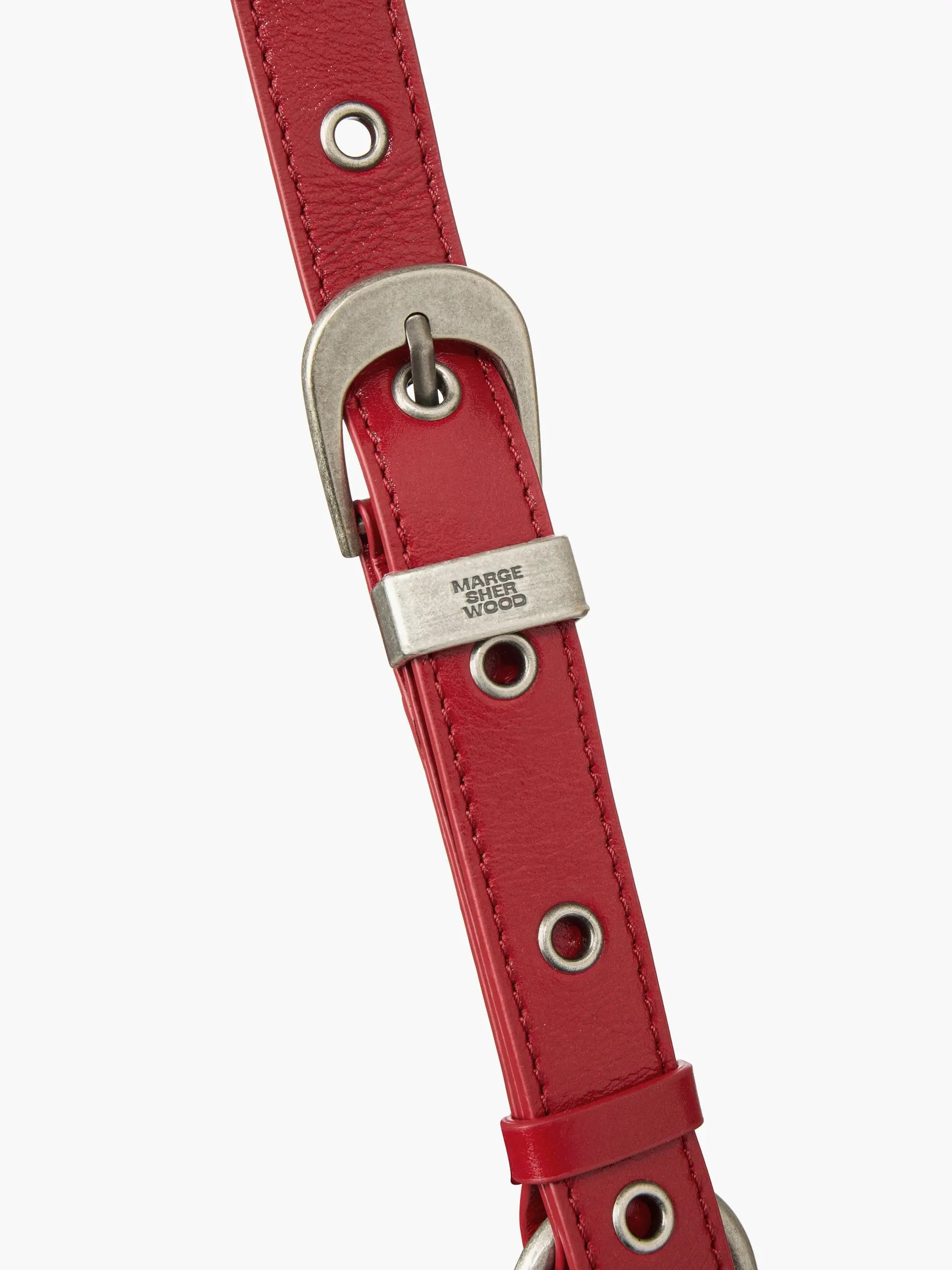 OUTPOCKET HOBO MINI_apple red glossy plain margesherwood