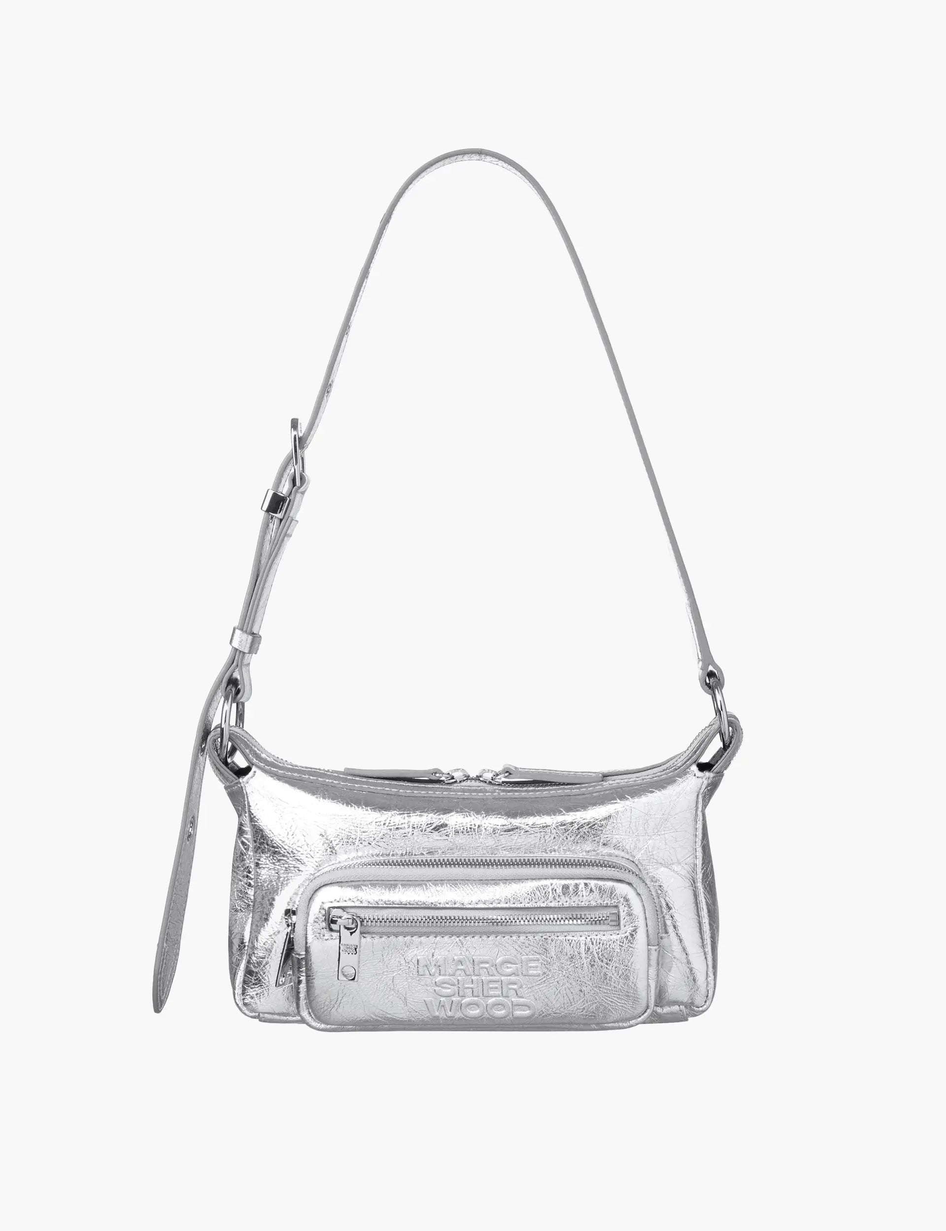 OUTPOCKET HOBO MINI_silver crinkle margesherwood