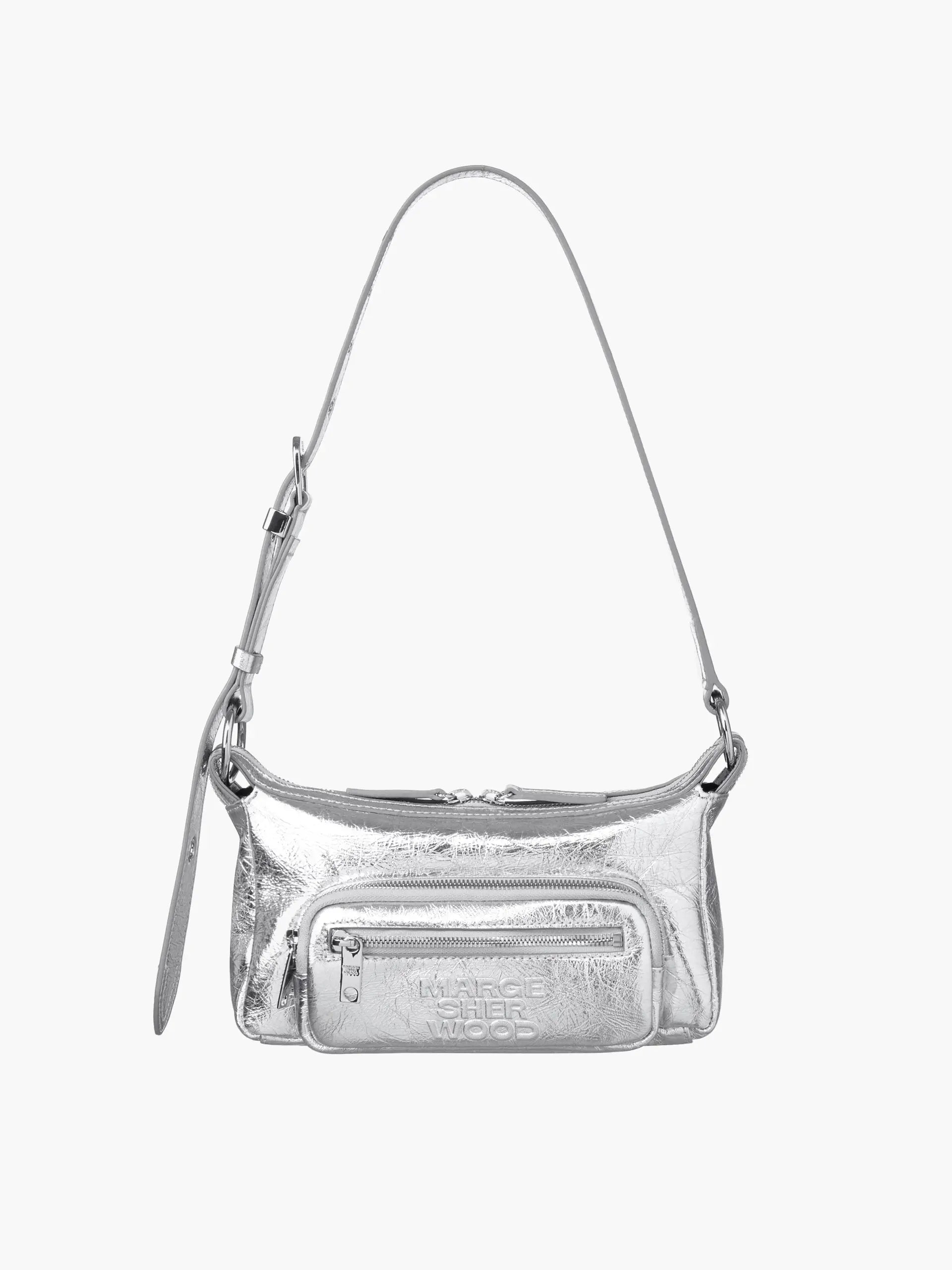 OUTPOCKET HOBO MINI_silver crinkle margesherwood