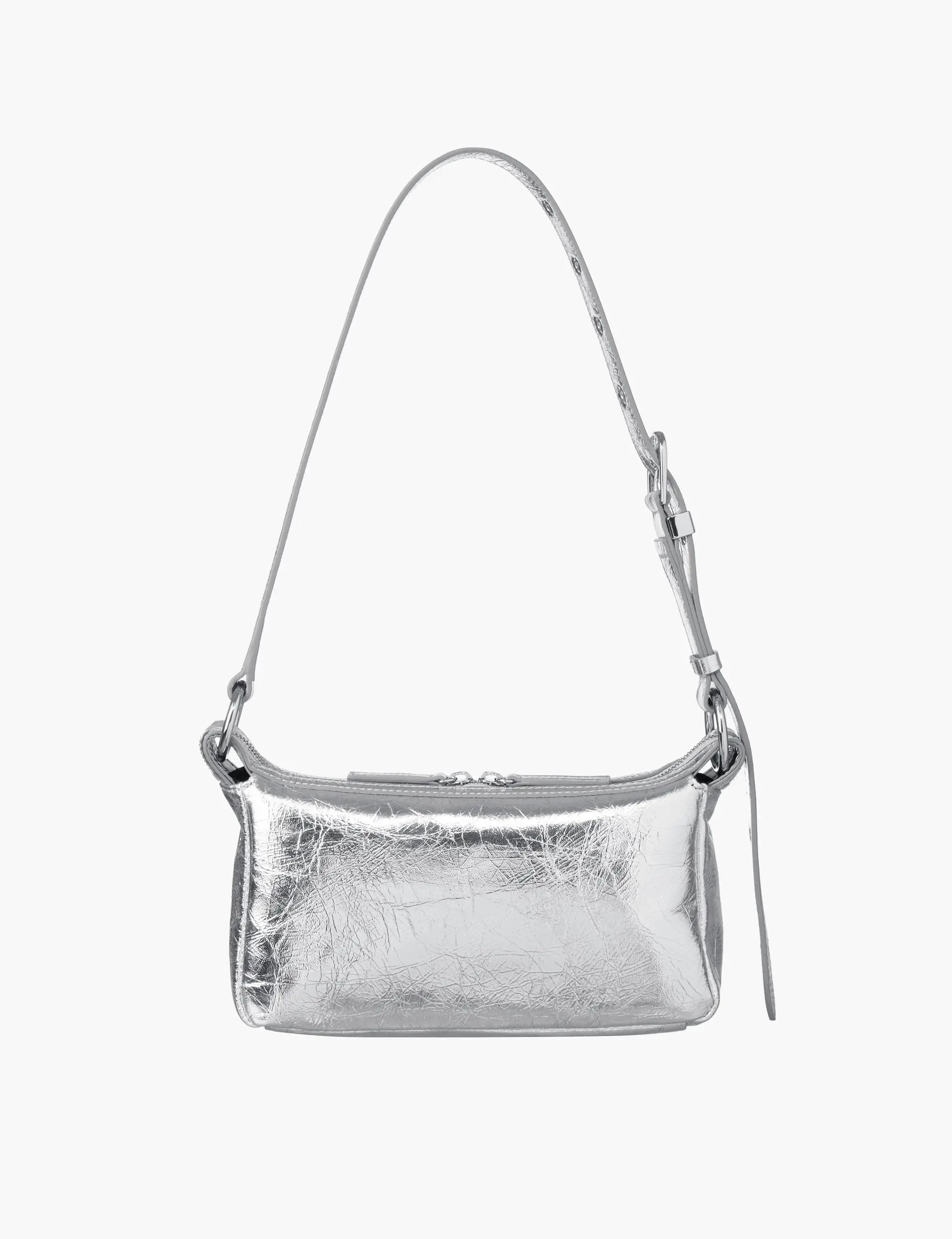 OUTPOCKET HOBO MINI_silver crinkle margesherwood