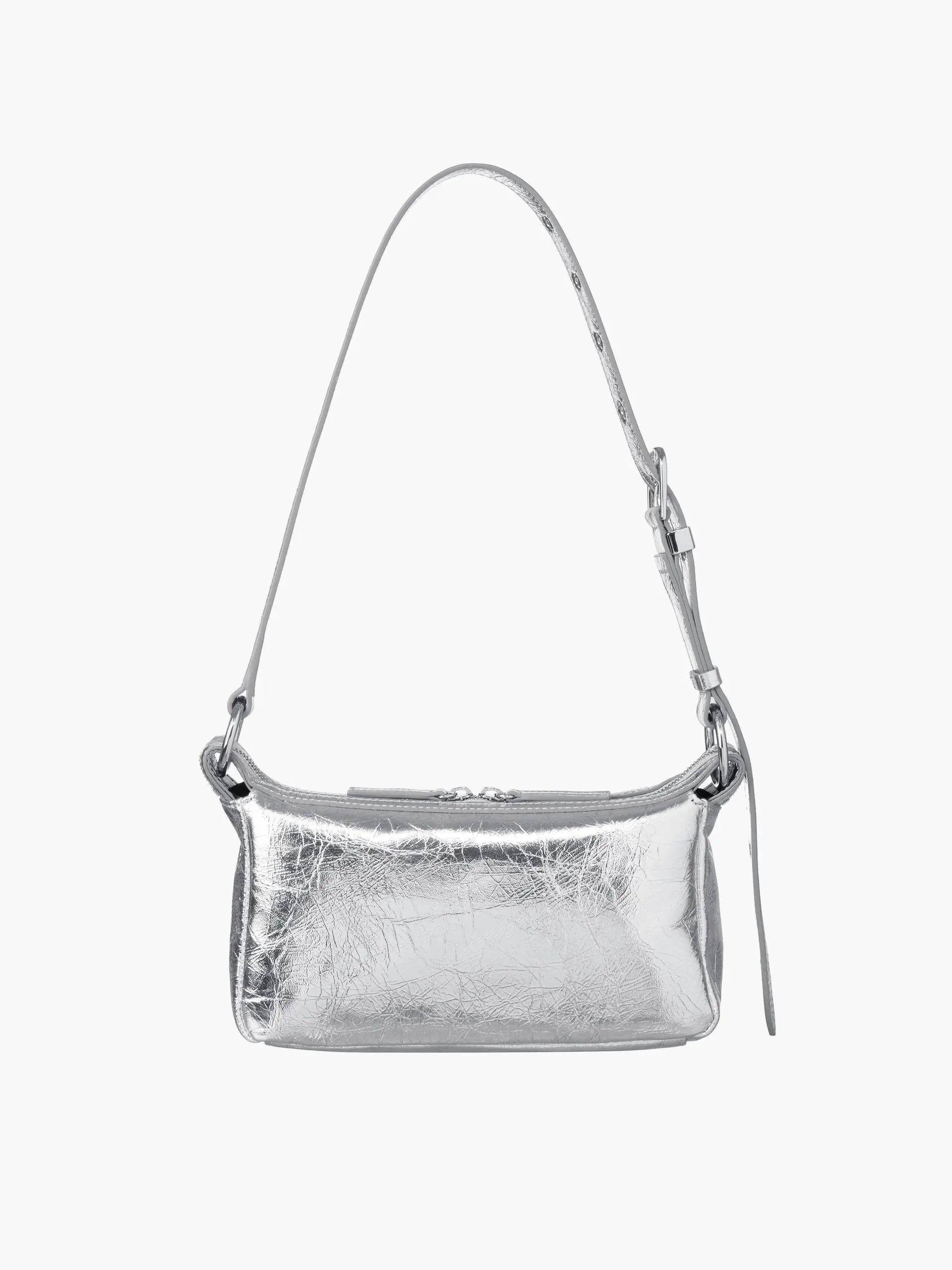 OUTPOCKET HOBO MINI_silver crinkle margesherwood