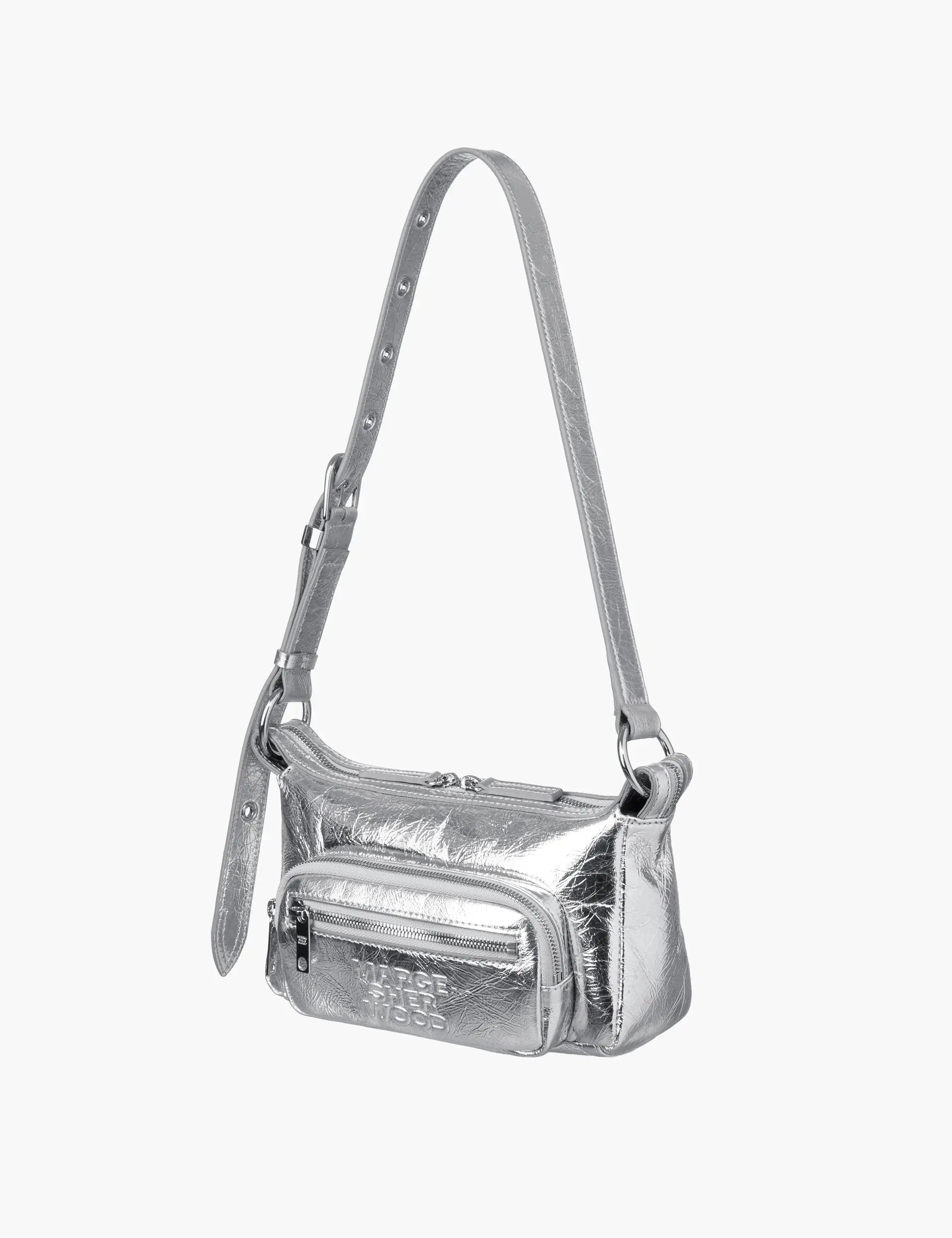 OUTPOCKET HOBO MINI_silver crinkle margesherwood