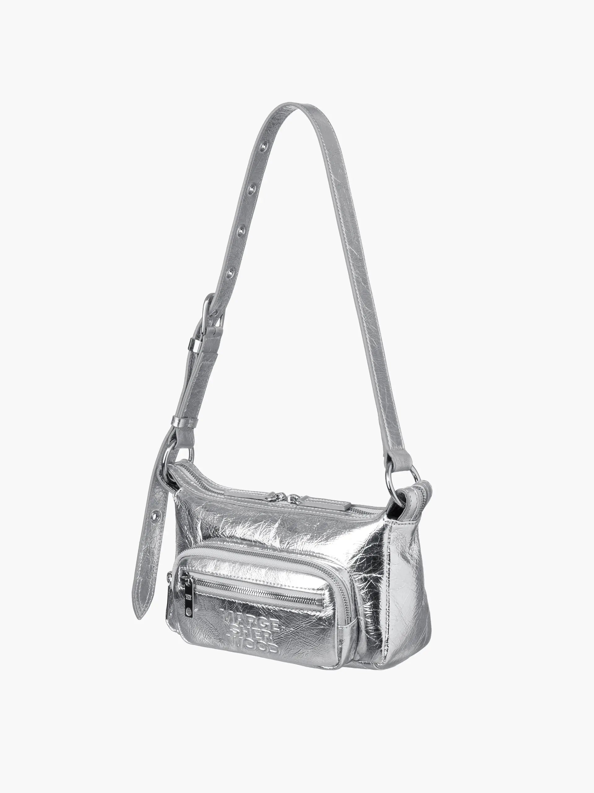 OUTPOCKET HOBO MINI_silver crinkle margesherwood