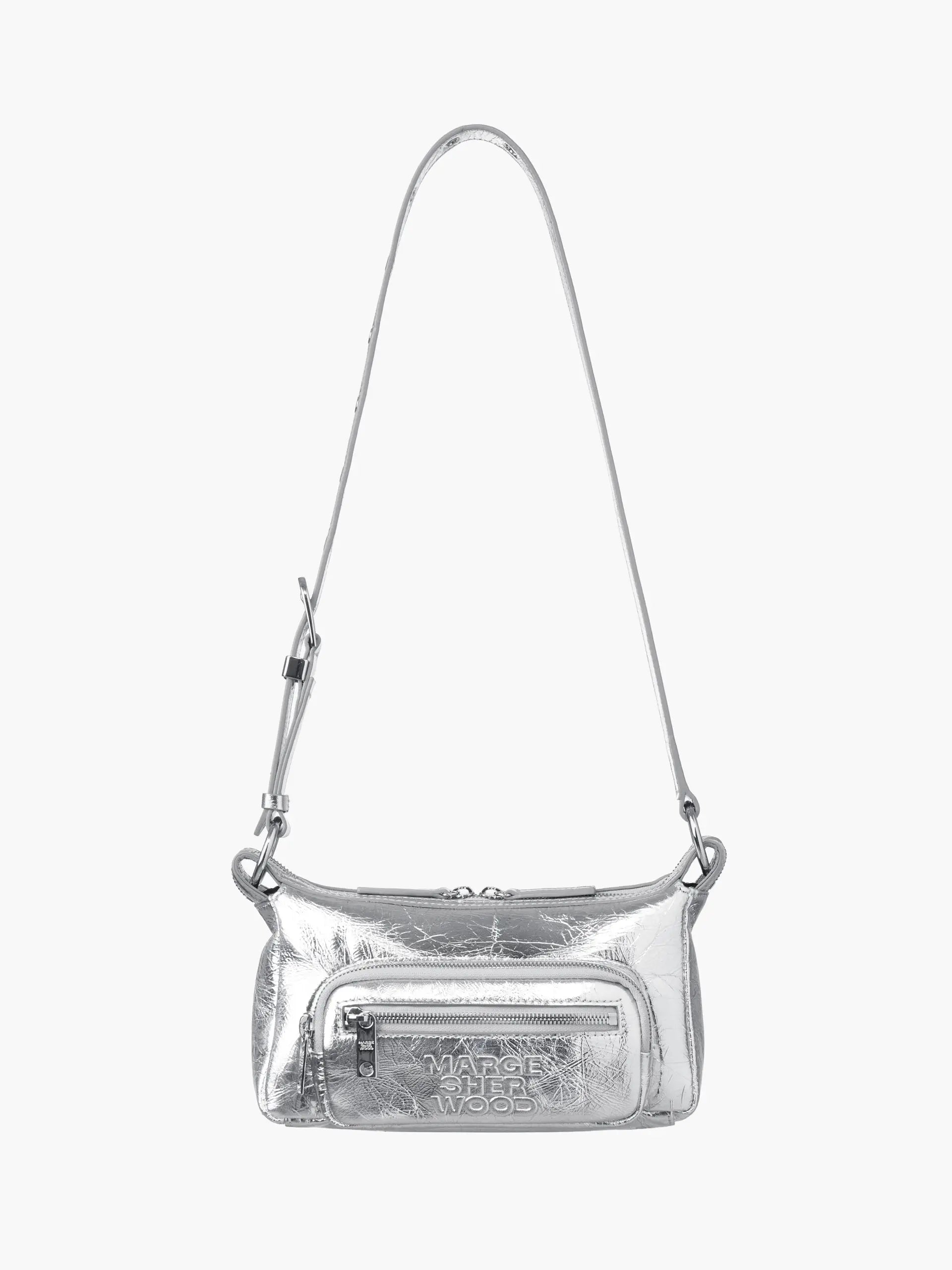 OUTPOCKET HOBO MINI_silver crinkle margesherwood