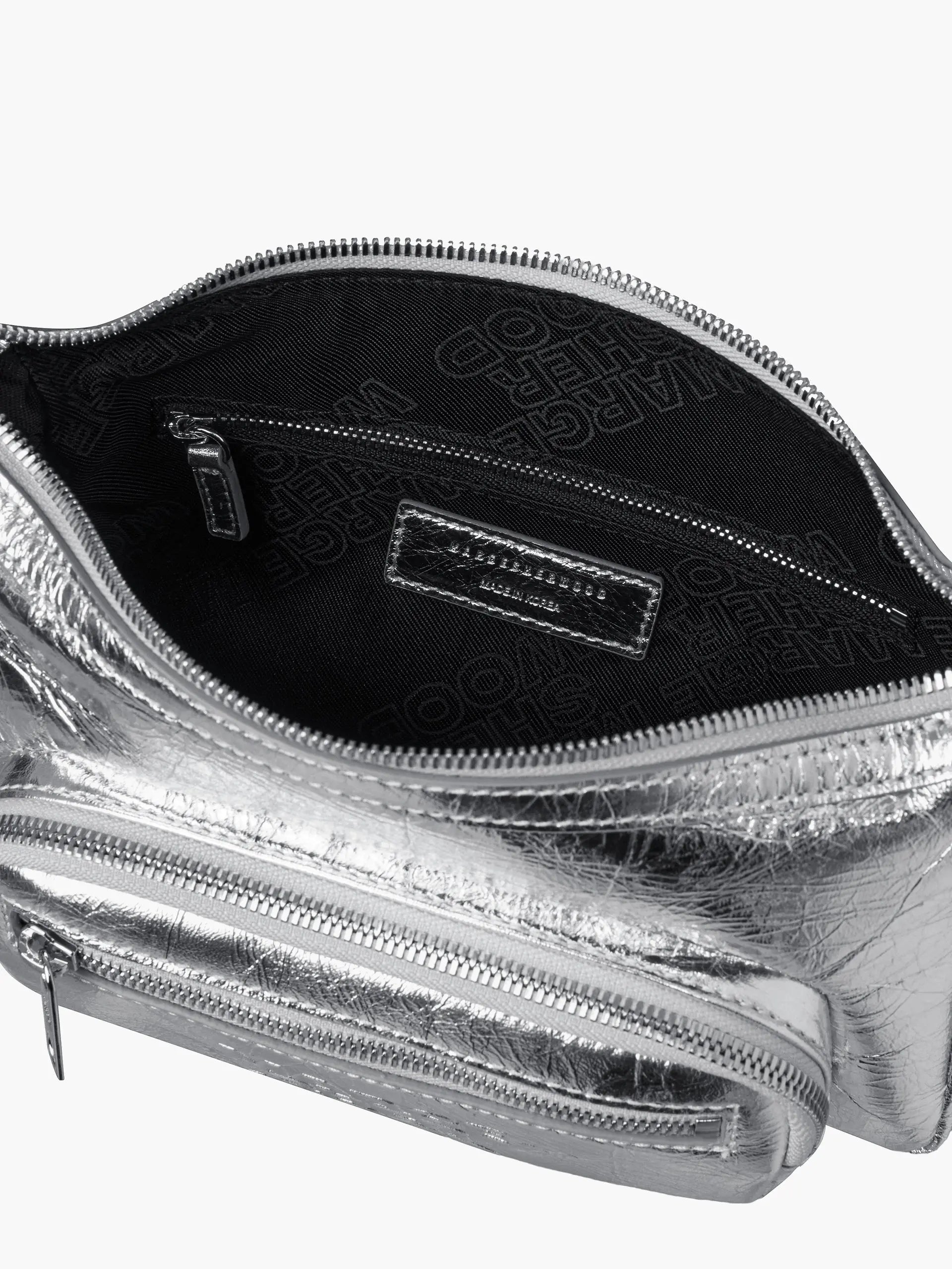 OUTPOCKET HOBO MINI_silver crinkle margesherwood