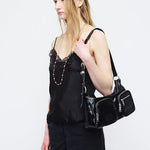 OUTPOCKET HOBO_black glossy plain margesherwood
