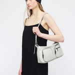 OUTPOCKET HOBO_light grey glossy plain margesherwood