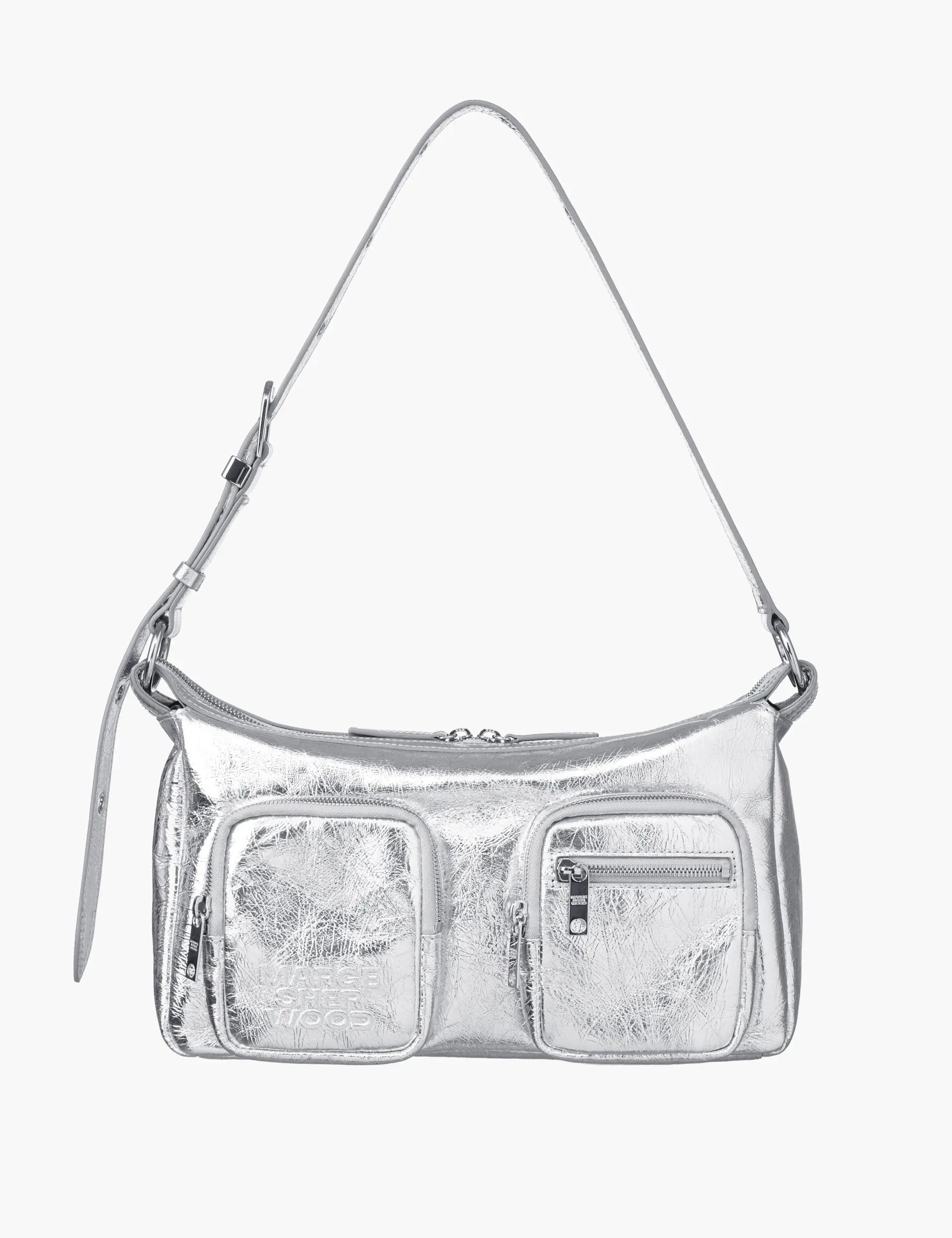 OUTPOCKET HOBO_silver crinkle margesherwood