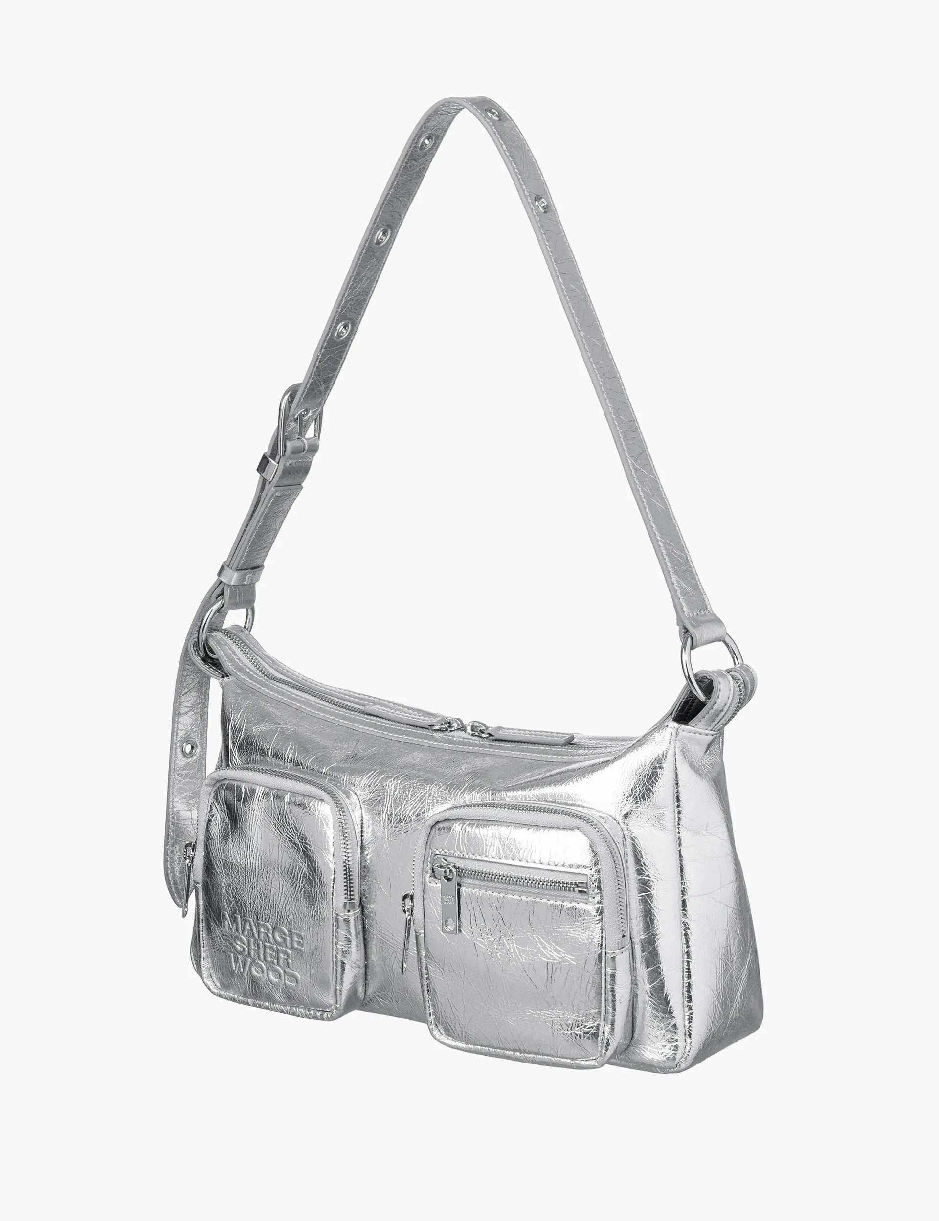 OUTPOCKET HOBO_silver crinkle margesherwood