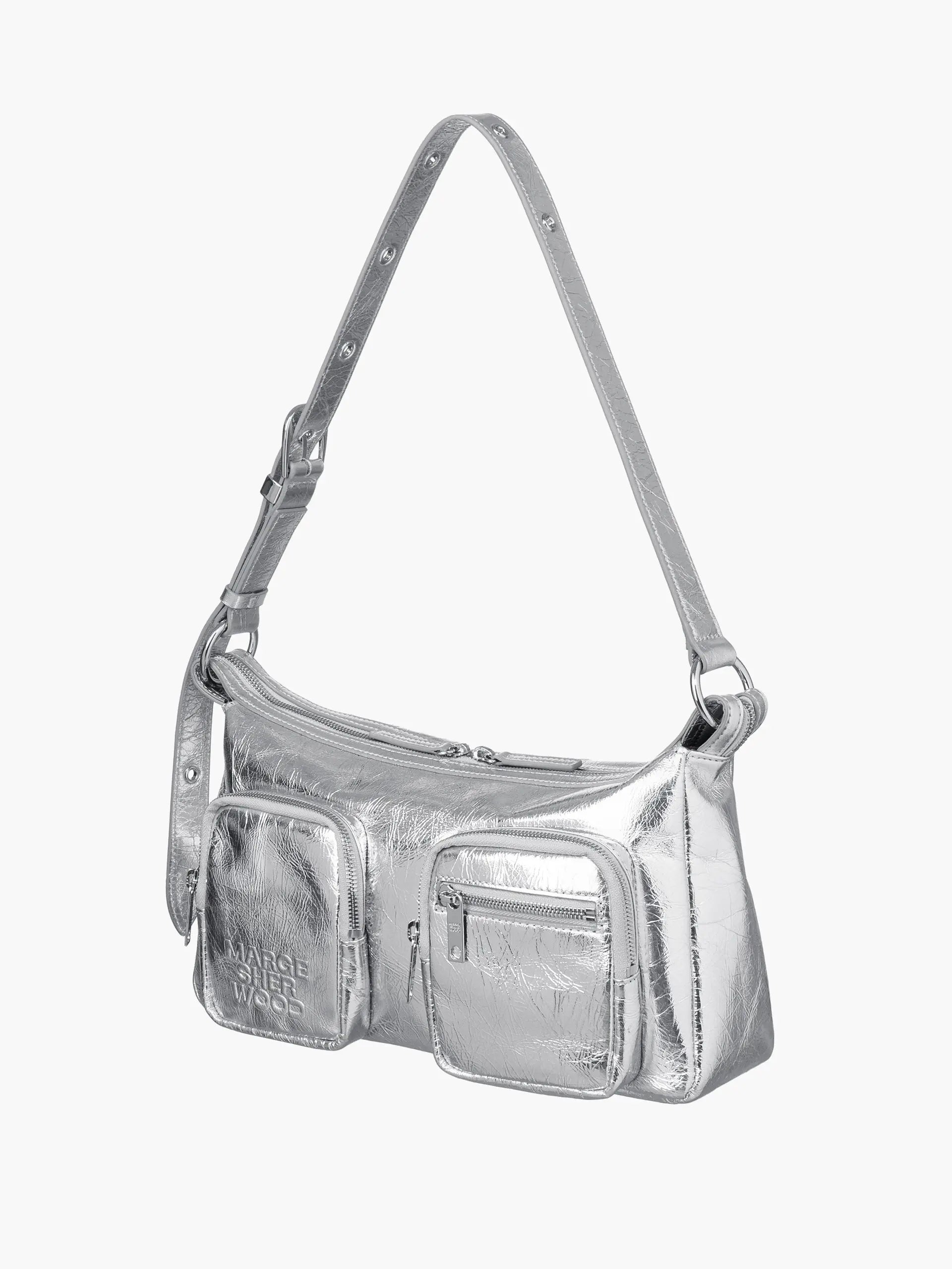 OUTPOCKET HOBO_silver crinkle margesherwood