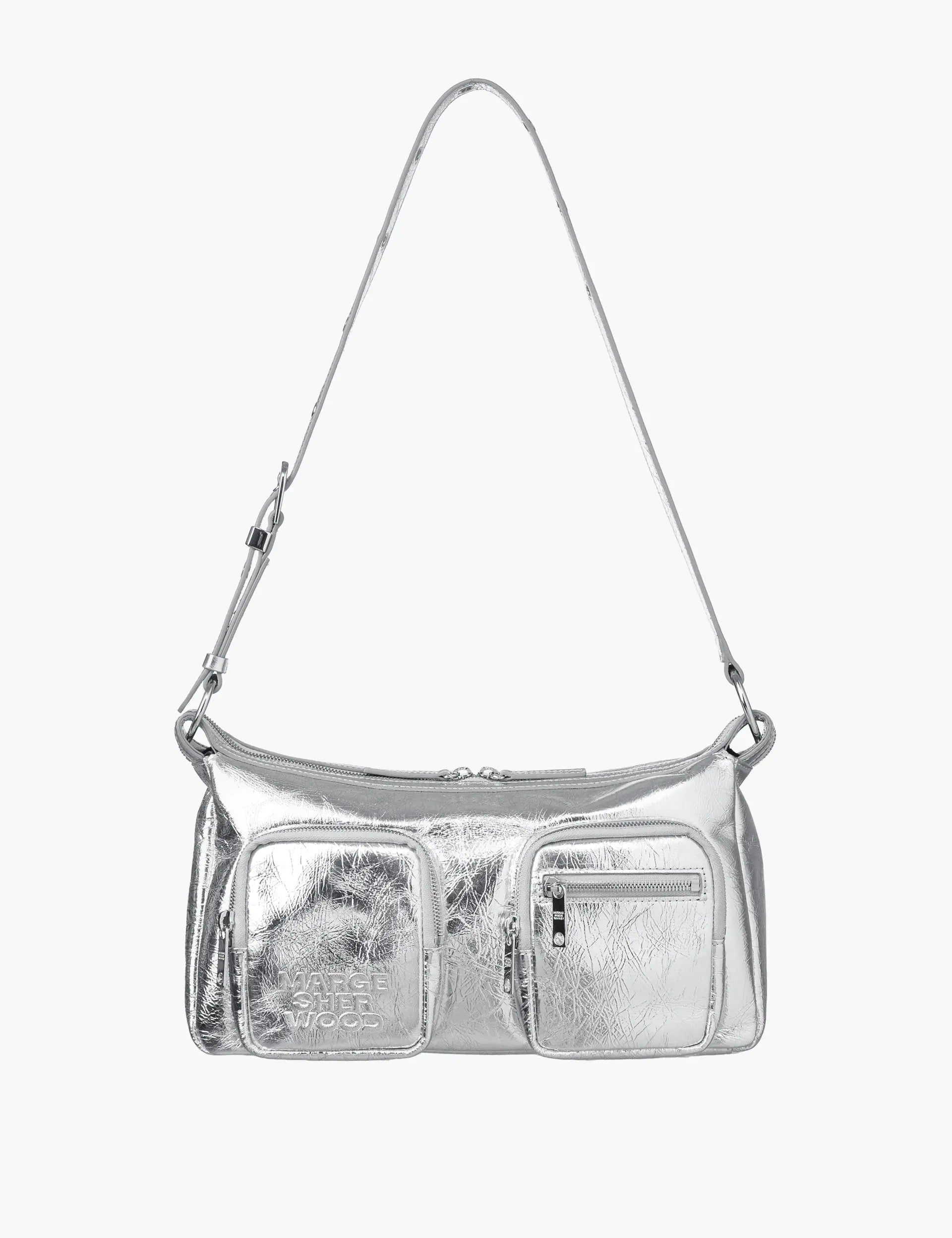 OUTPOCKET HOBO_silver crinkle margesherwood