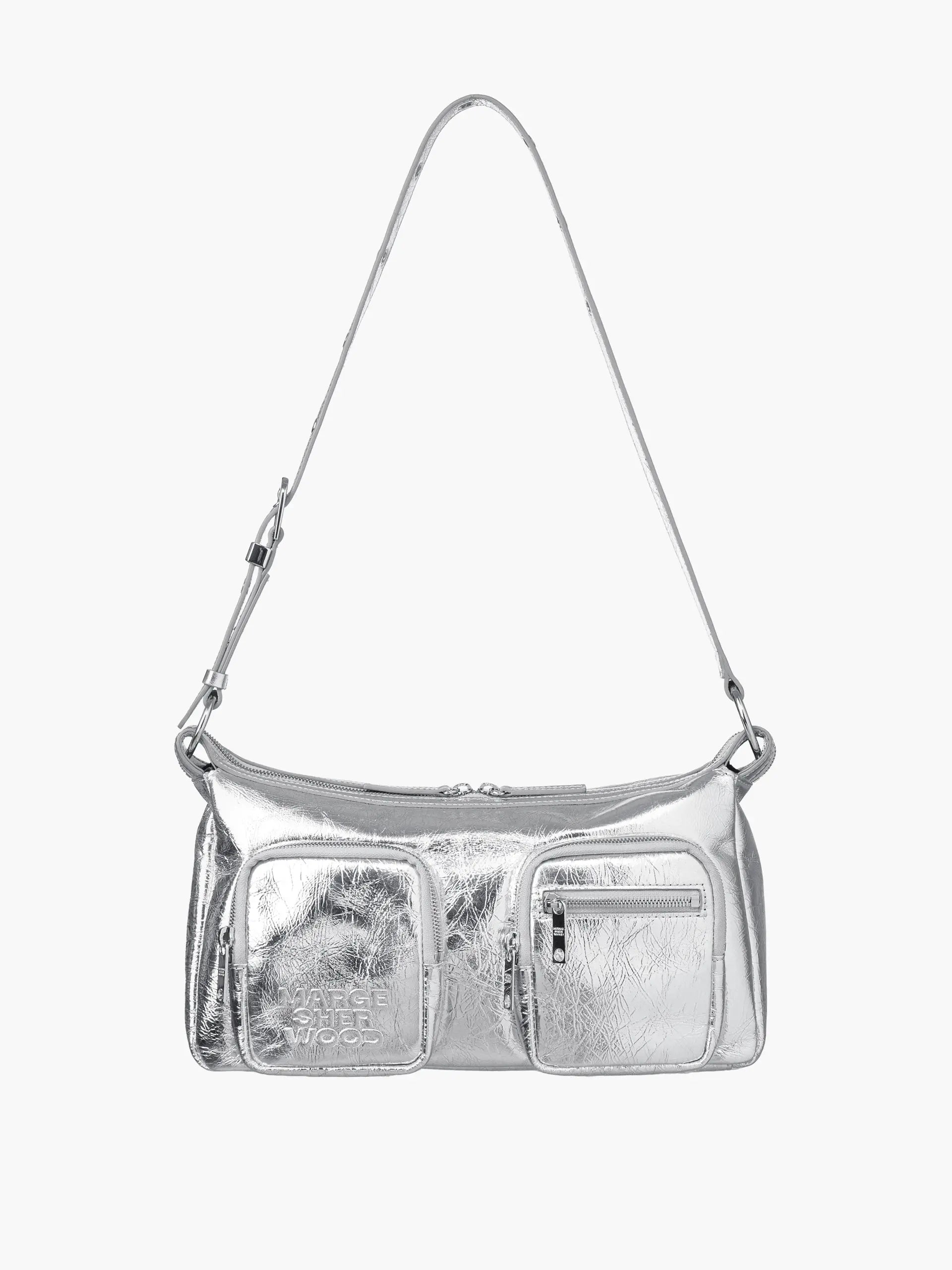 OUTPOCKET HOBO_silver crinkle margesherwood