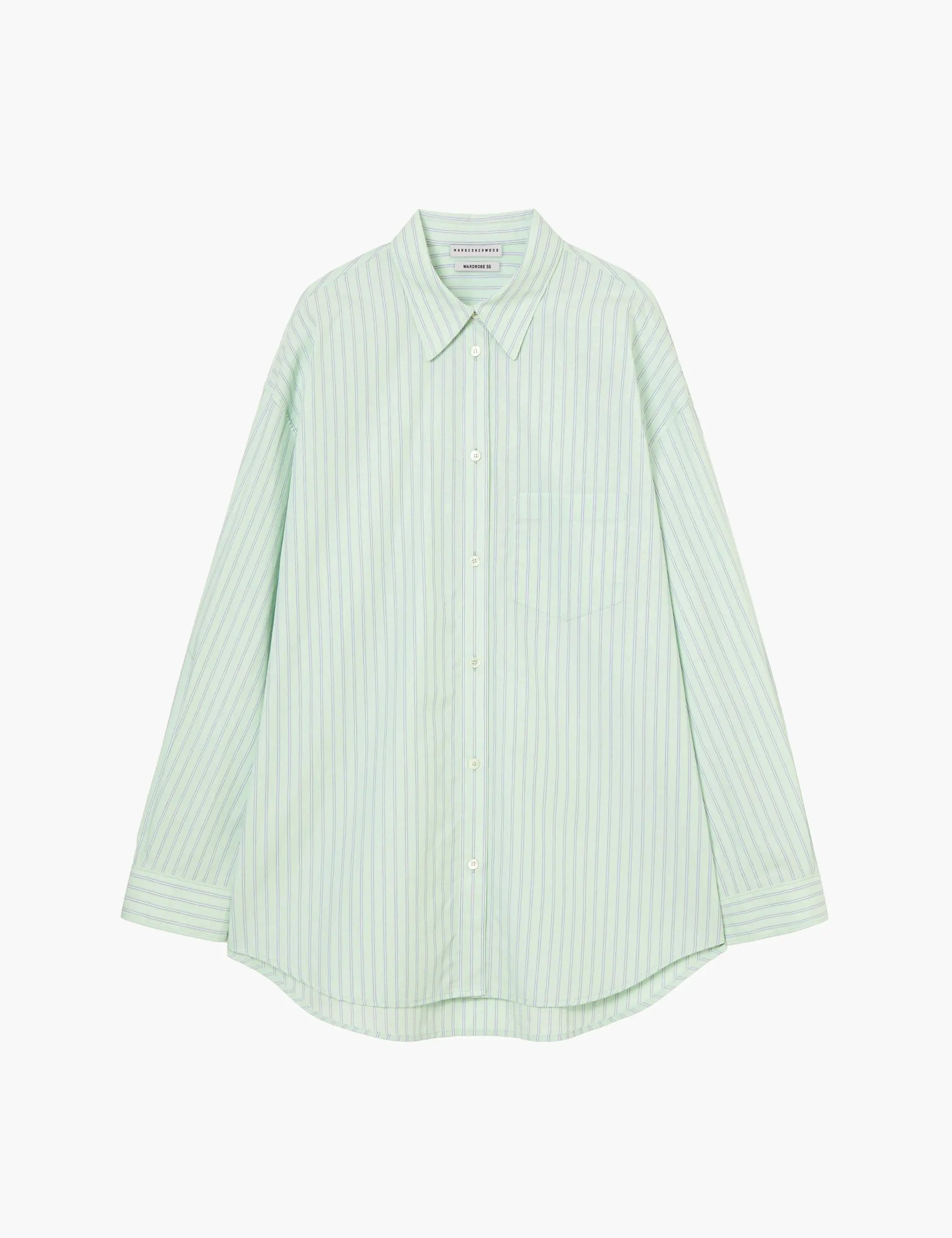 STRIPE POCKET SHIRT_mint margesherwood