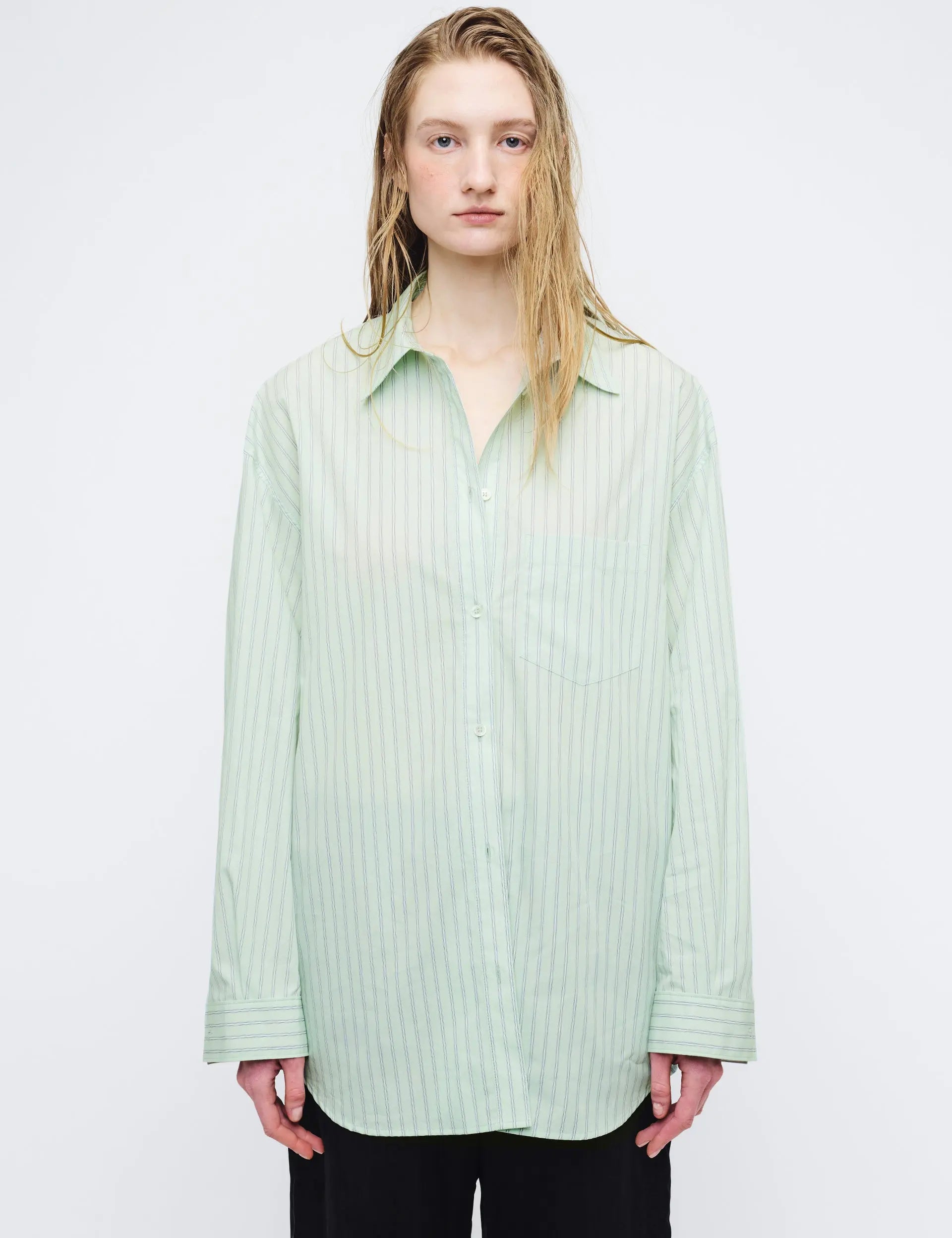 STRIPE POCKET SHIRT_mint margesherwood