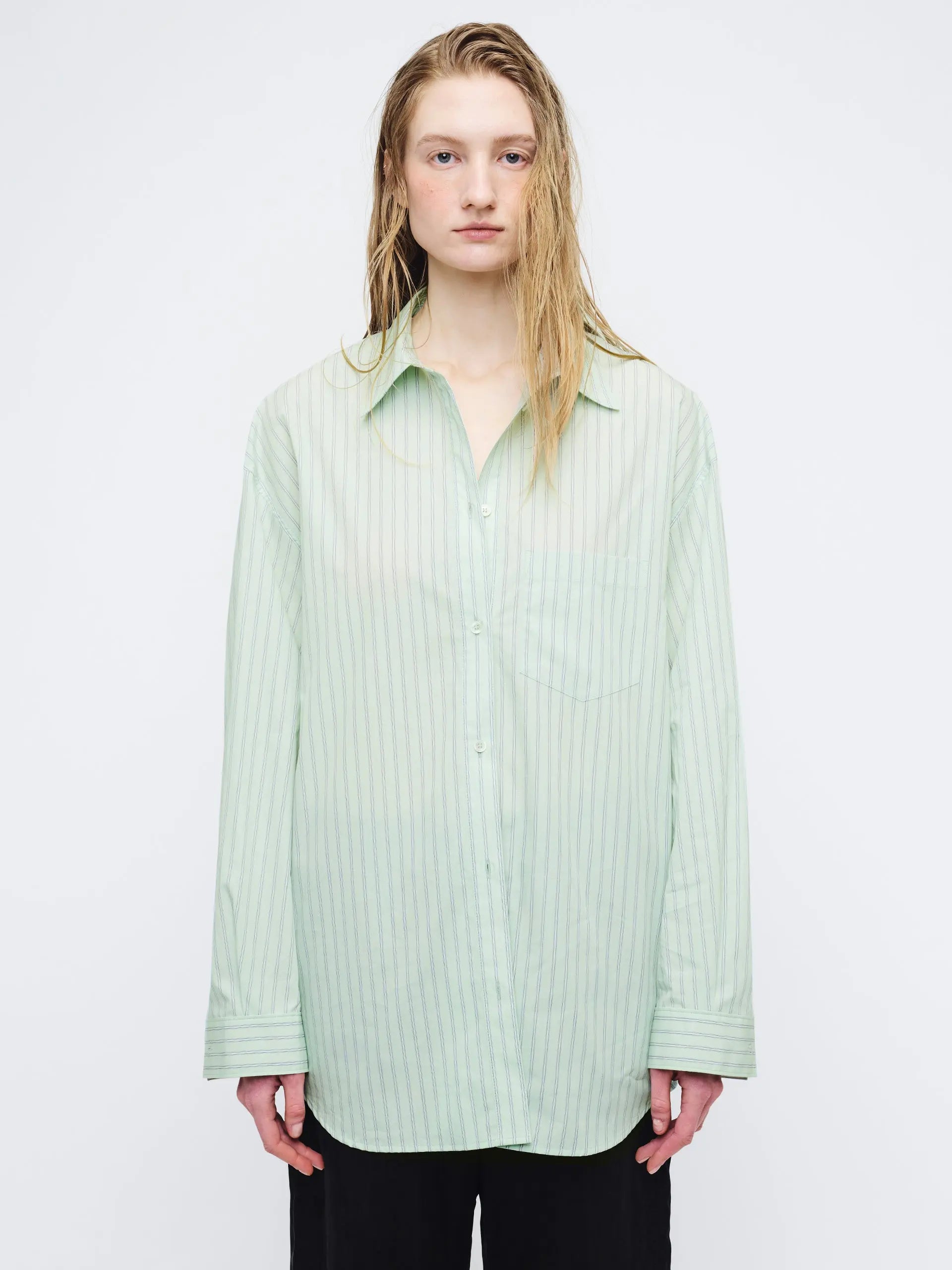 STRIPE POCKET SHIRT_mint margesherwood