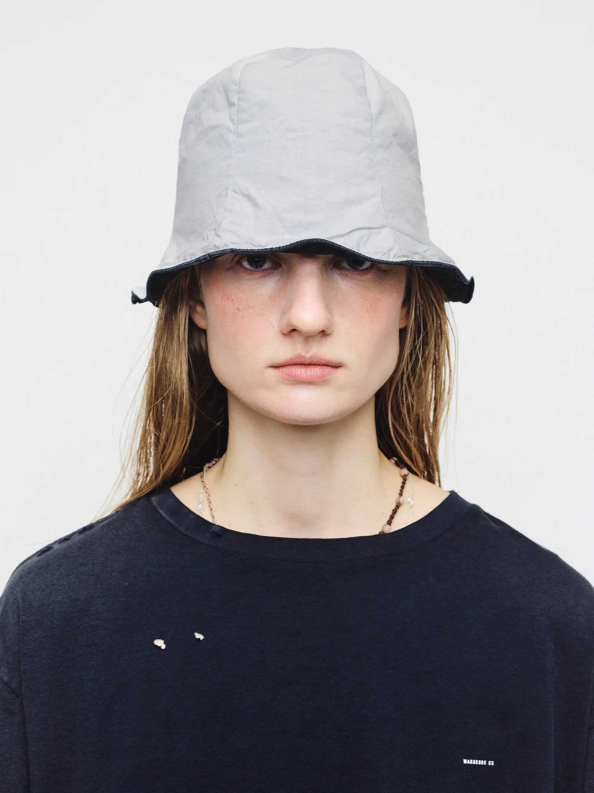 WASHED COTTON BUCKET HAT_black margesherwood