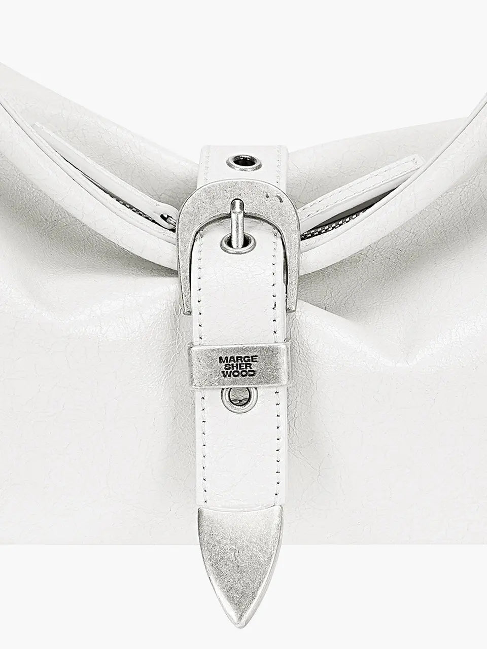 BELTED HOBO MEDIUM_off white cracked margesherwood
