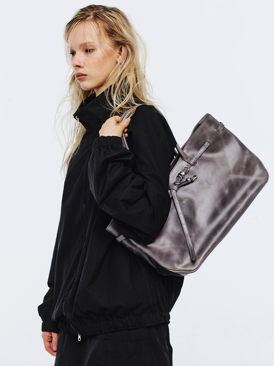 GRANDMA USED BAG LARGE_mauve pull-up – margesherwood