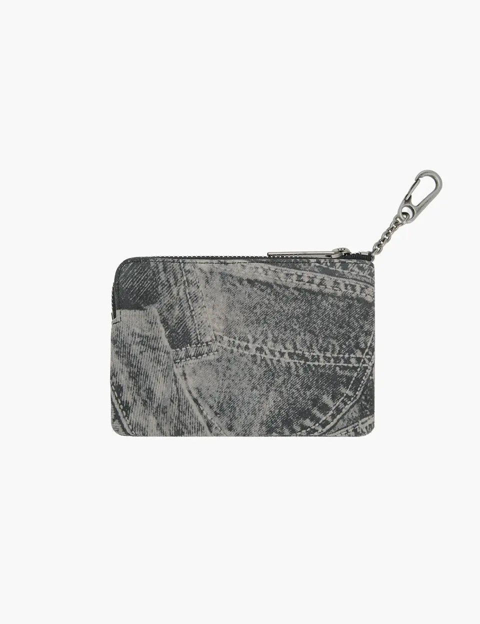 HEART ZIPPER WALLET_SILVER LOGO_light grey printed suede margesherwood