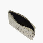 HEART ZIPPER WALLET_SILVER LOGO_blond wood printed suede margesherwood