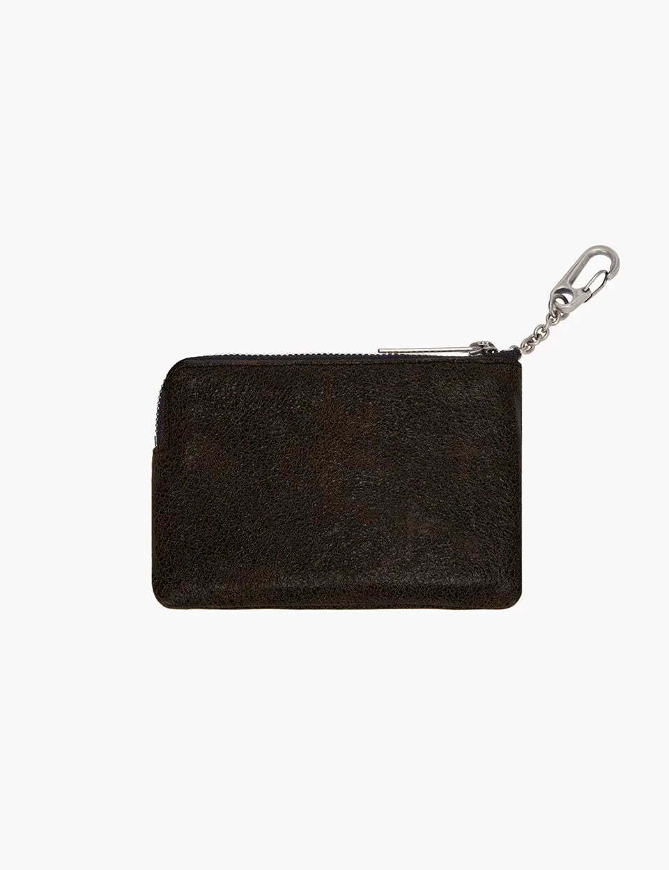HEART ZIPPER WALLET_SILVER LOGO_brown+black two-tone cracked margesherwood