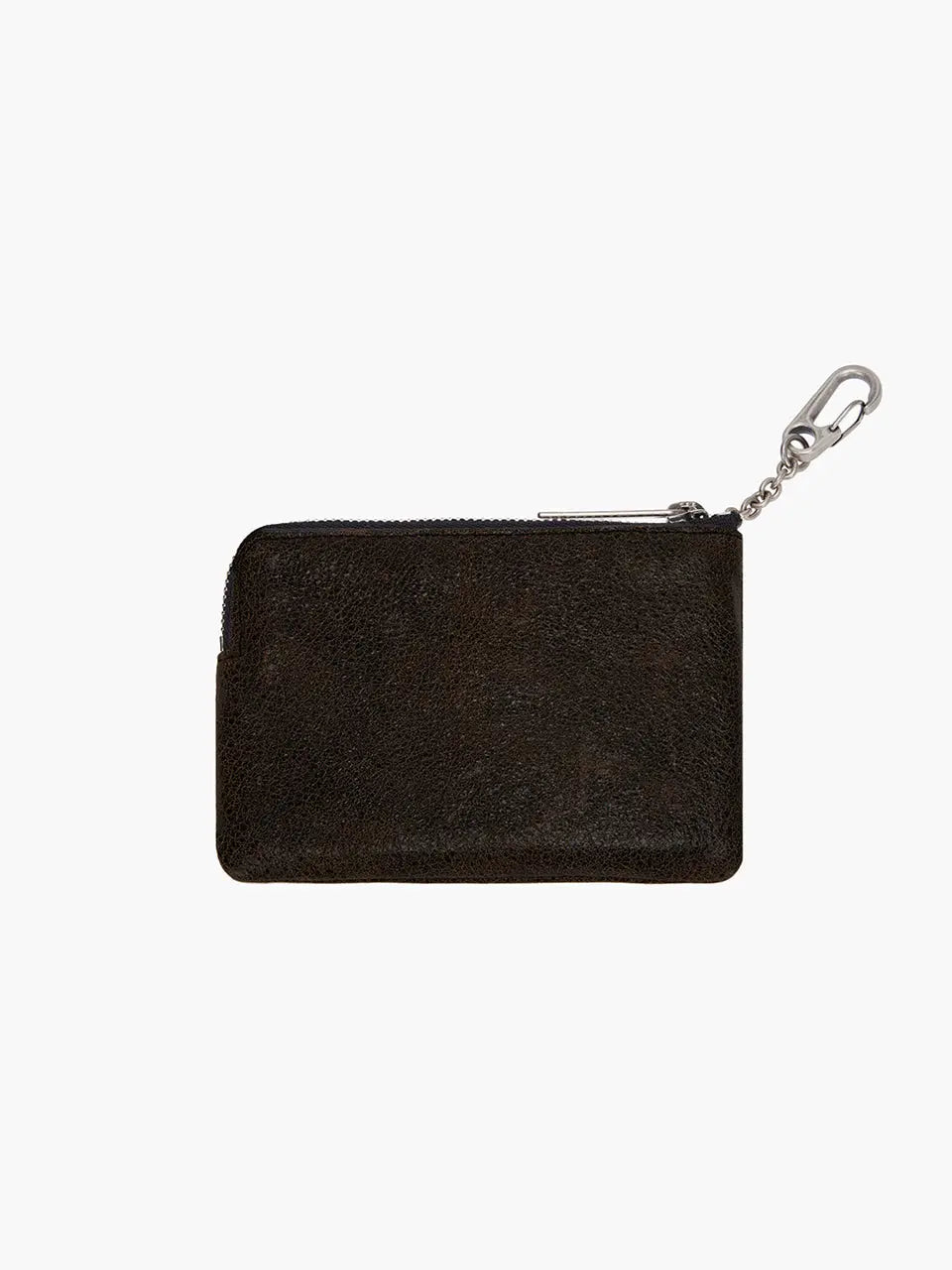 HEART ZIPPER WALLET_SILVER LOGO_brown+black two-tone cracked margesherwood