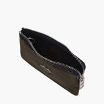HEART ZIPPER WALLET_SILVER LOGO_brown+black two-tone cracked margesherwood
