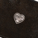 HEART ZIPPER WALLET_SILVER LOGO_brown+black two-tone cracked margesherwood