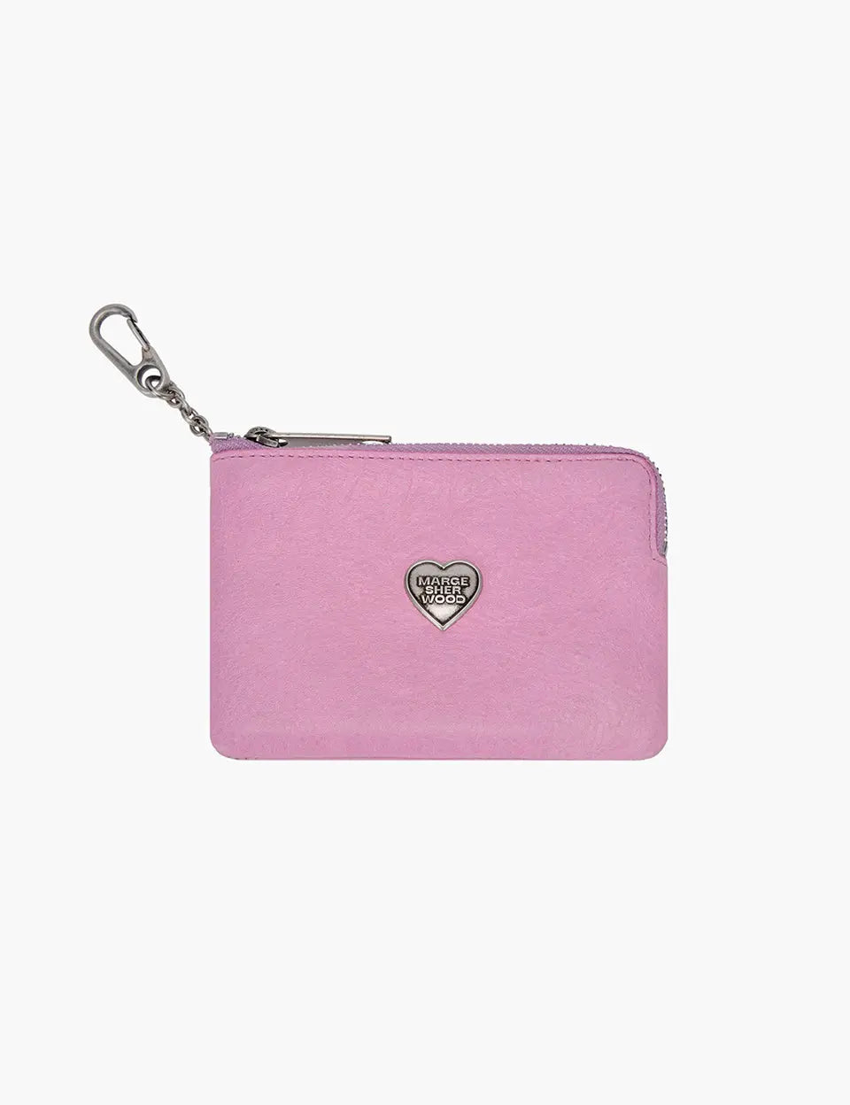 HEART ZIPPER WALLET_SILVER LOGO_pink semi veg margesherwood